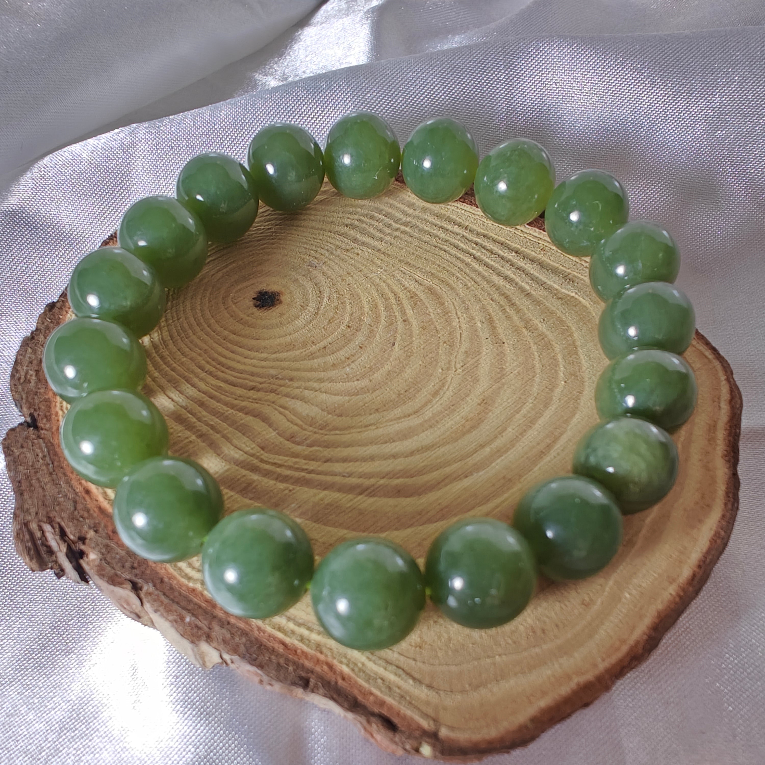 Stretchy Natural Jade Bracelet