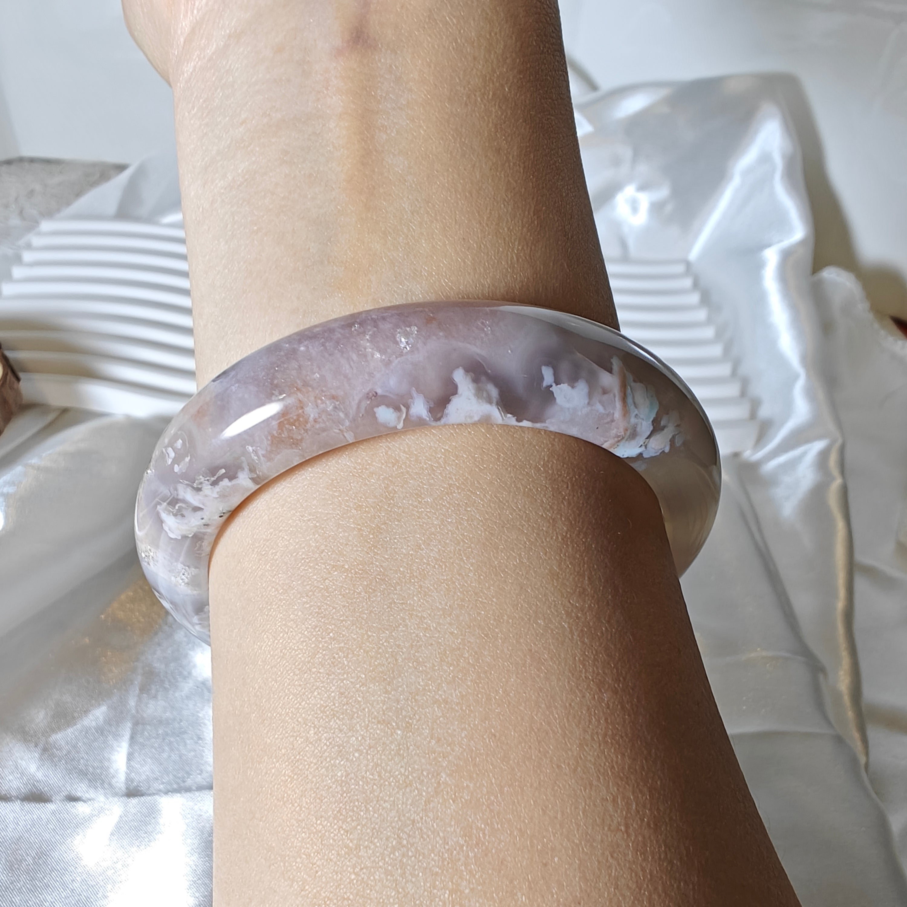 Sakura Agate Bangle