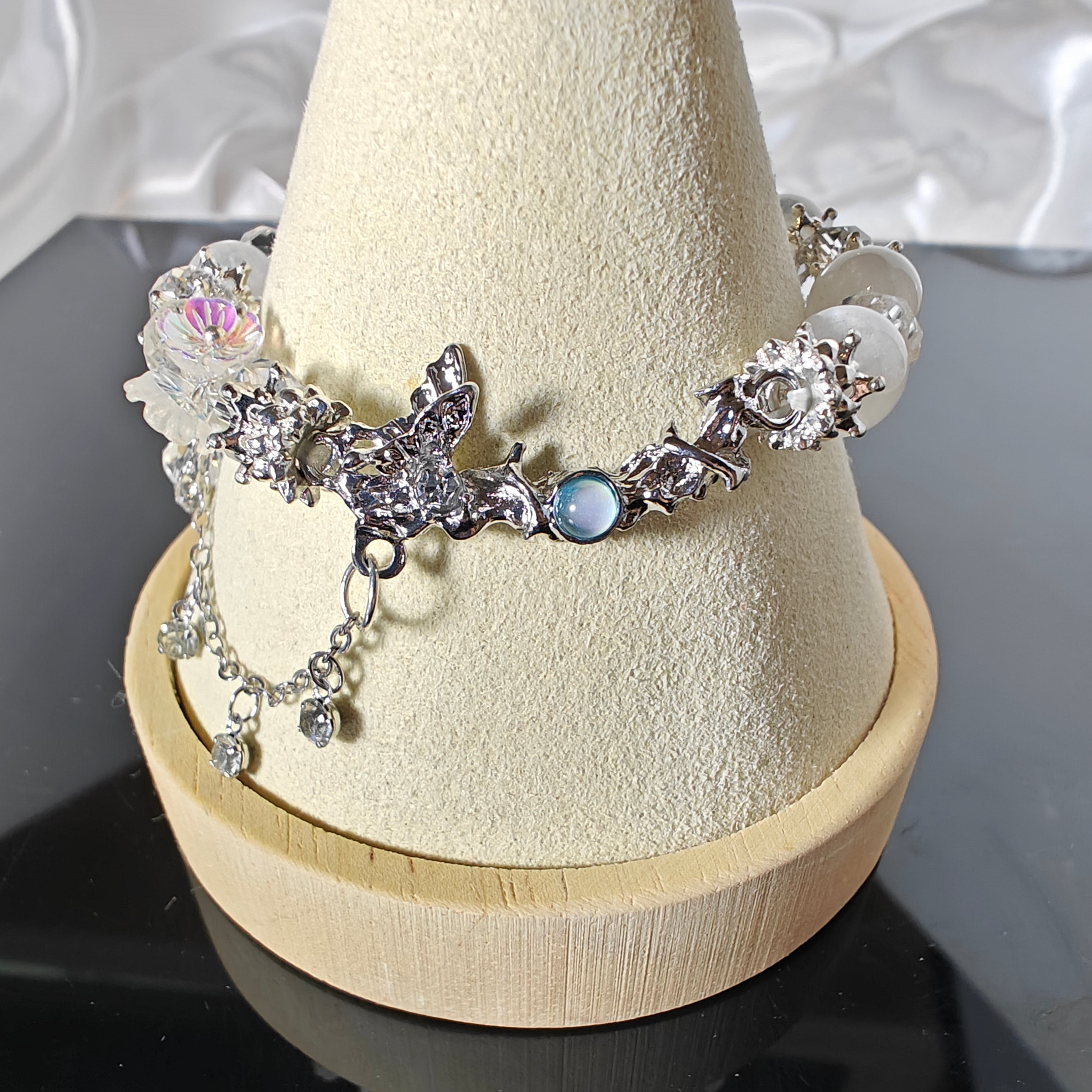 Stretchy White Phantom Quartz Bracelet