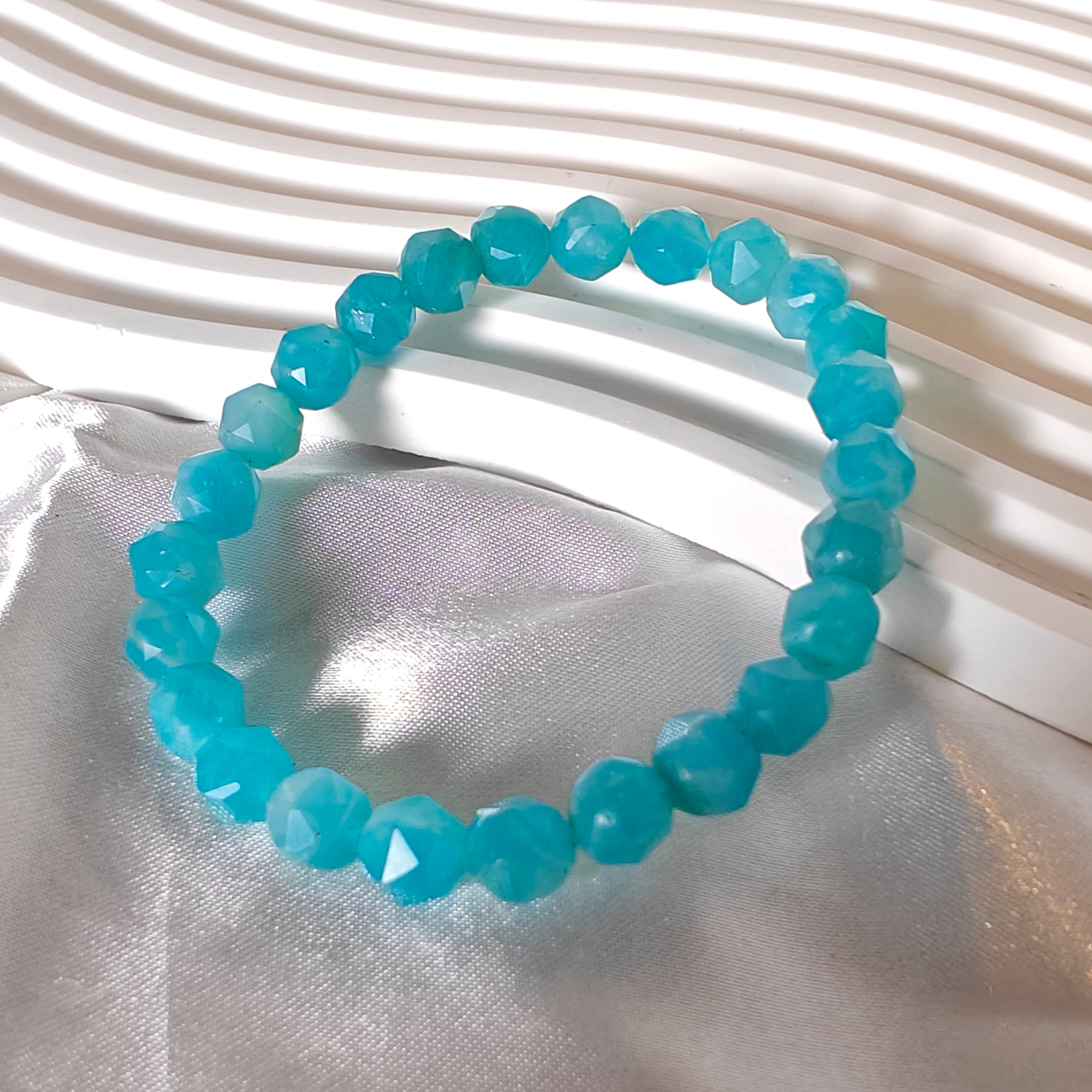 Diamond Cut Amazonite Bracelet