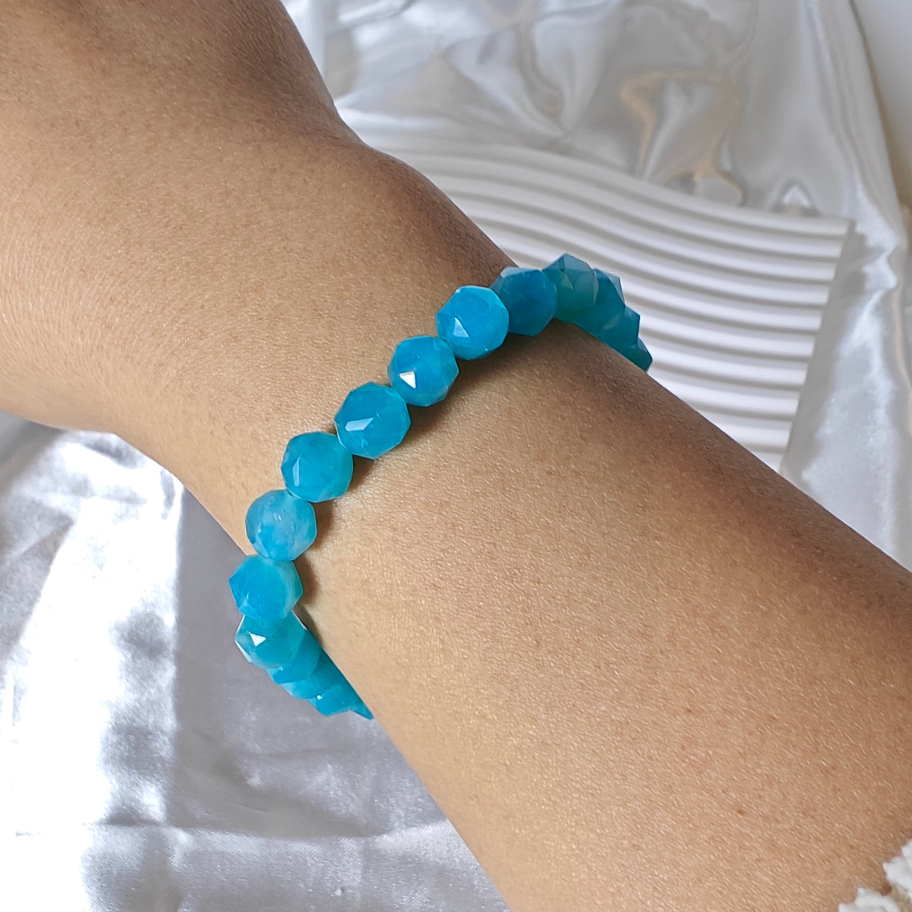 Diamond Cut Amazonite Bracelet