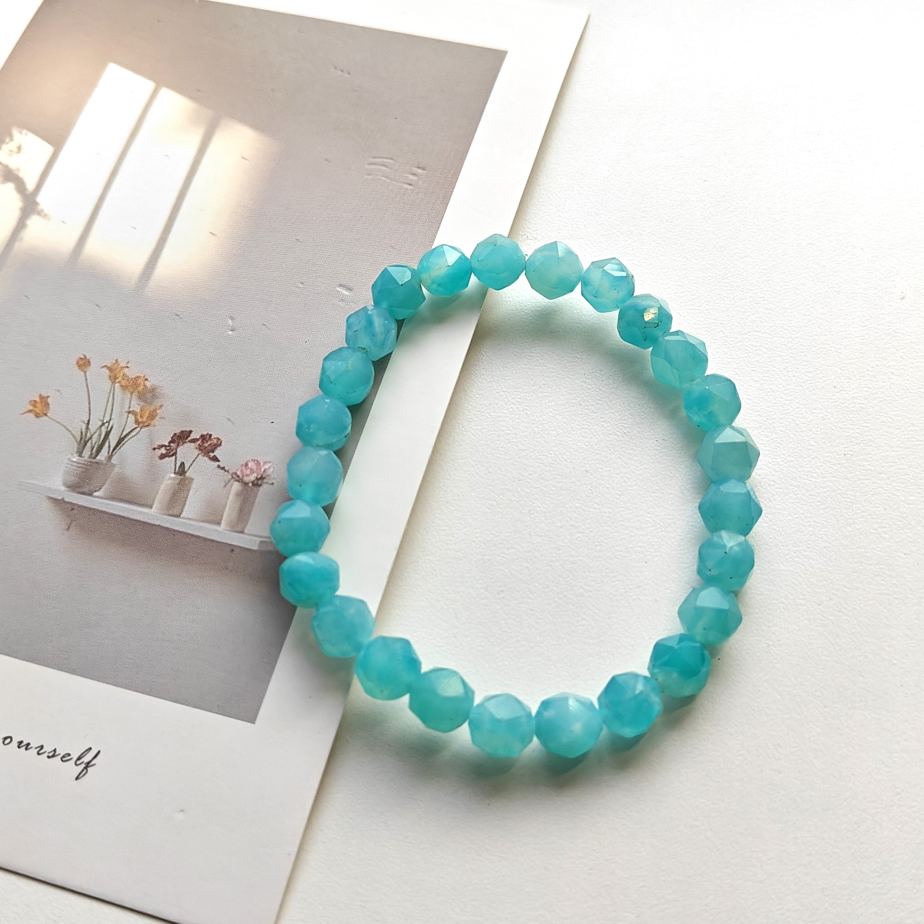 Diamond Cut Amazonite Bracelet
