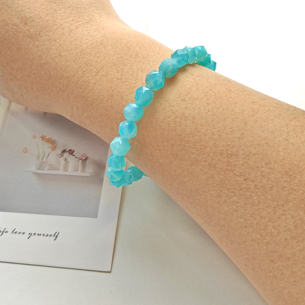 Diamond Cut Amazonite Bracelet