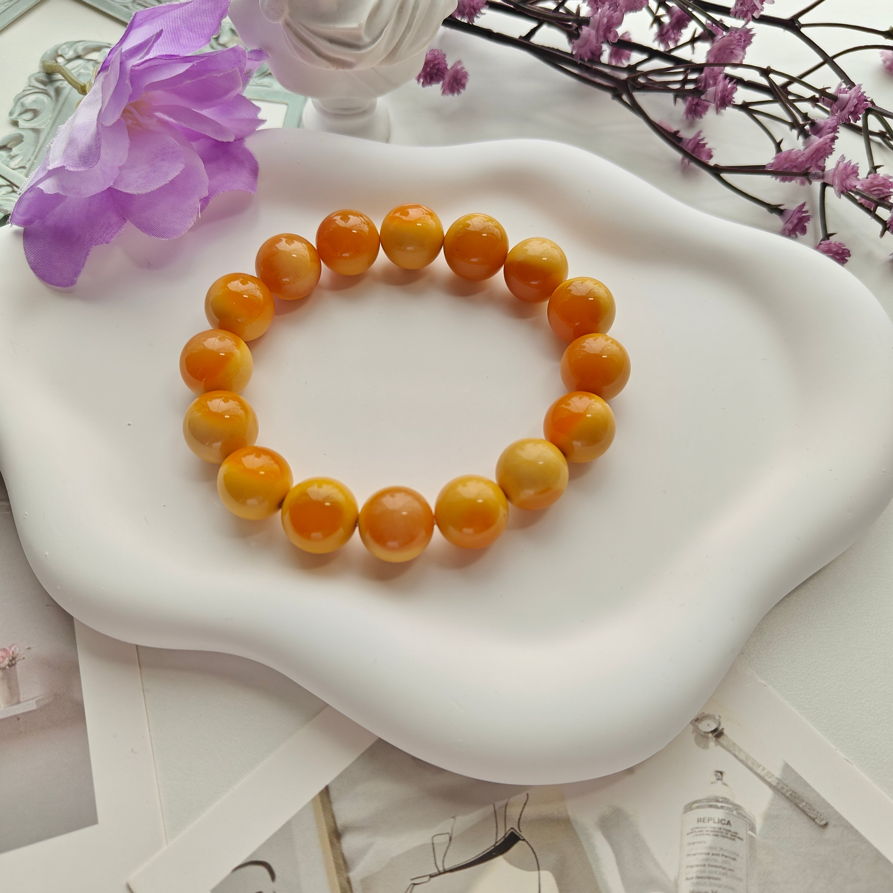 Burmese Huanglong Jade Bracelet – Natural Gemstone Beaded Bracelet