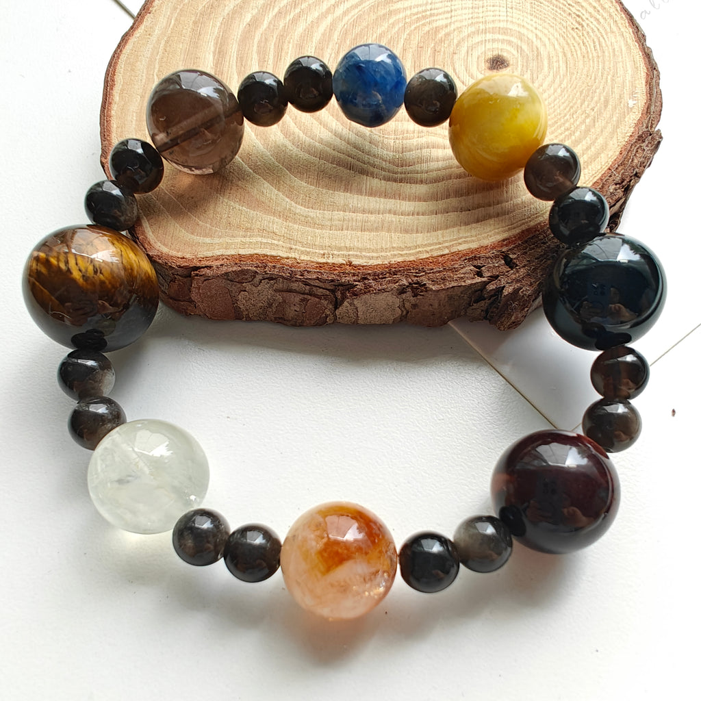 Assorted Galaxy Gemstone Bracelet – Planet-Inspired Natural Crystal Bracelet