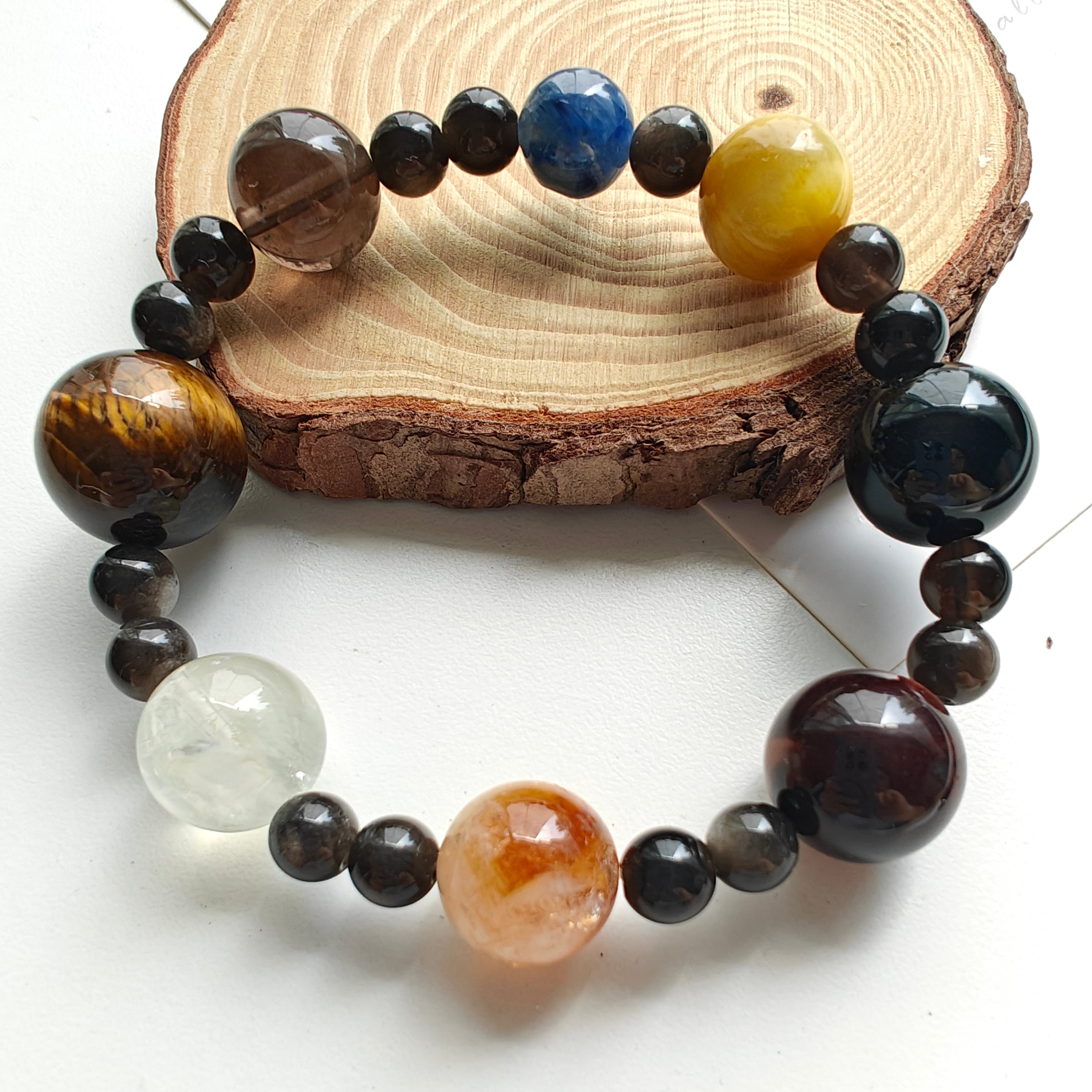 Assorted Galaxy Gemstone Bracelet – Planet-Inspired Natural Crystal Bracelet