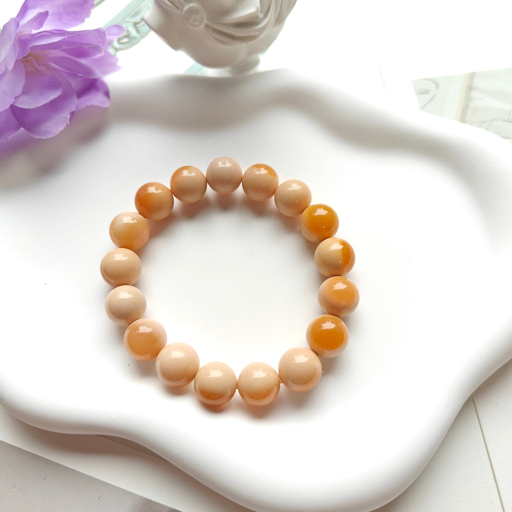 Burmese Huanglong Jade Bracelet – Natural Gemstone Beaded Bracelet
