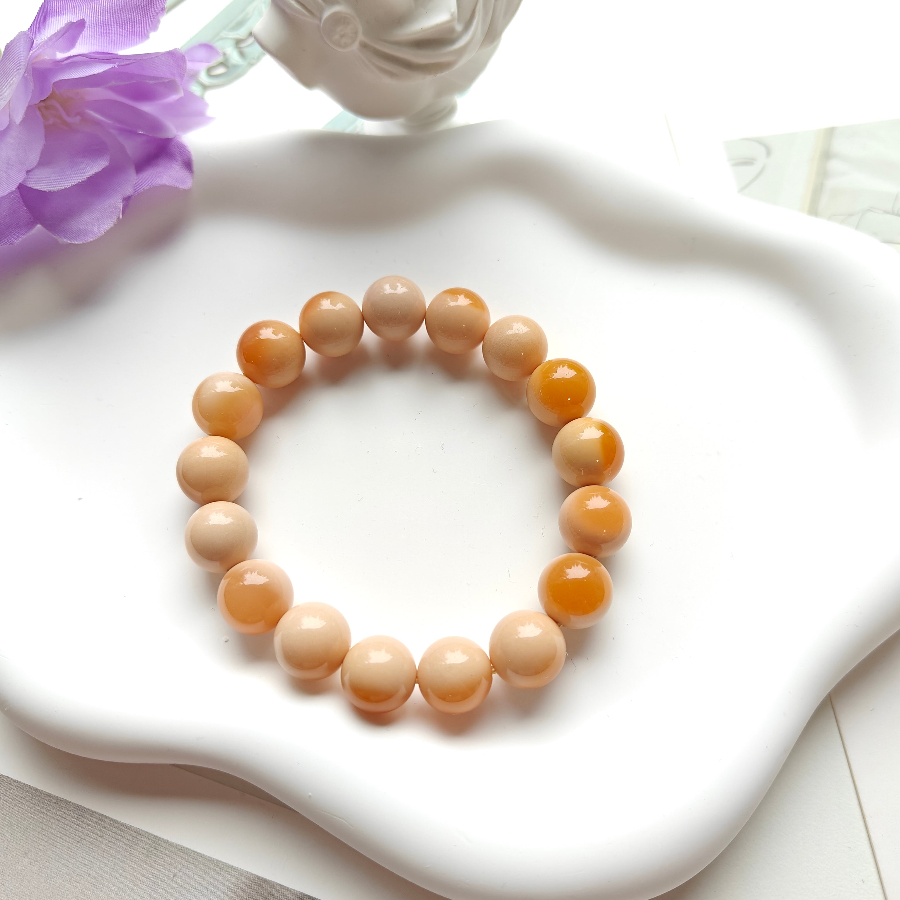 Burmese Huanglong Jade Bracelet – Natural Gemstone Beaded Bracelet