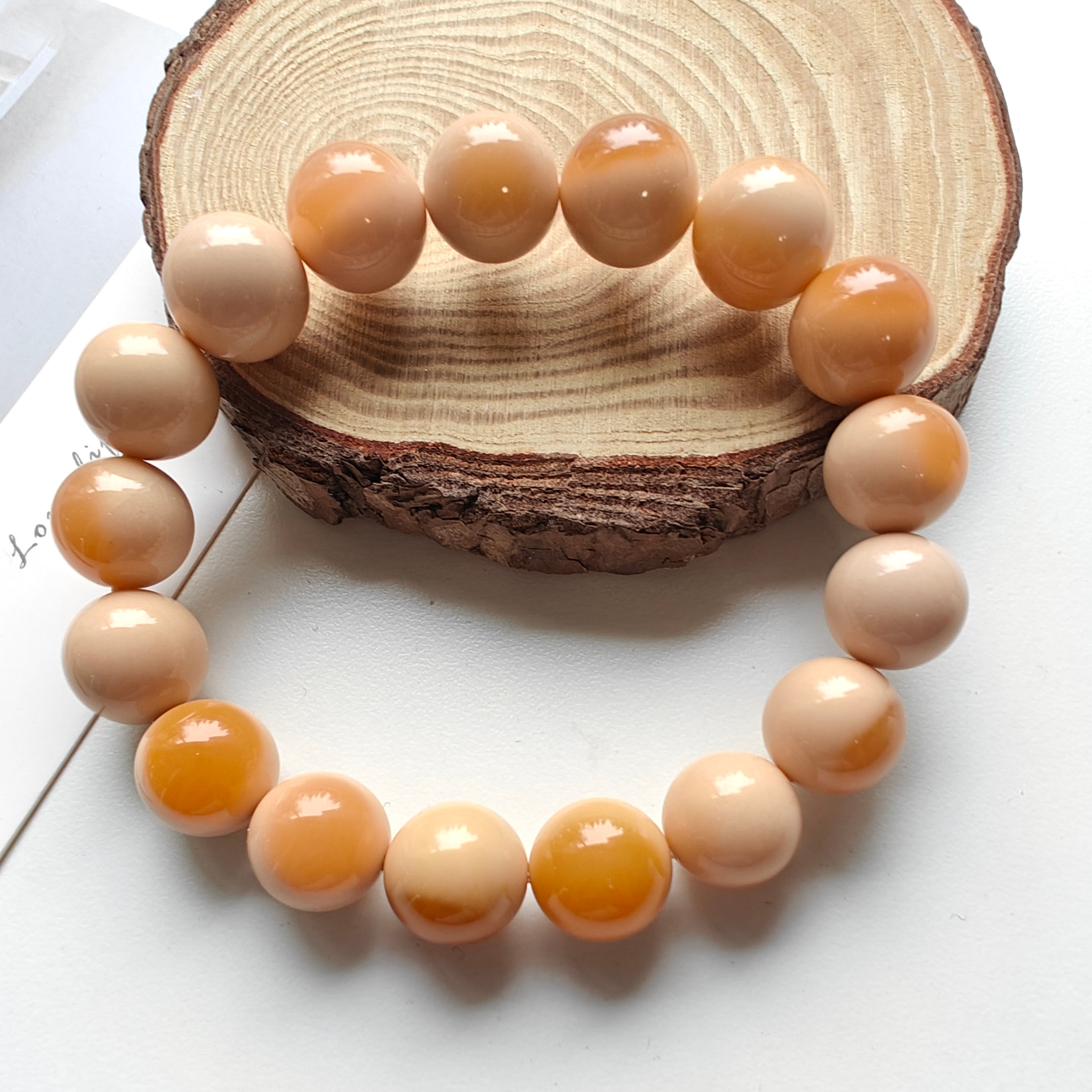 Burmese Huanglong Jade Bracelet – Natural Gemstone Beaded Bracelet