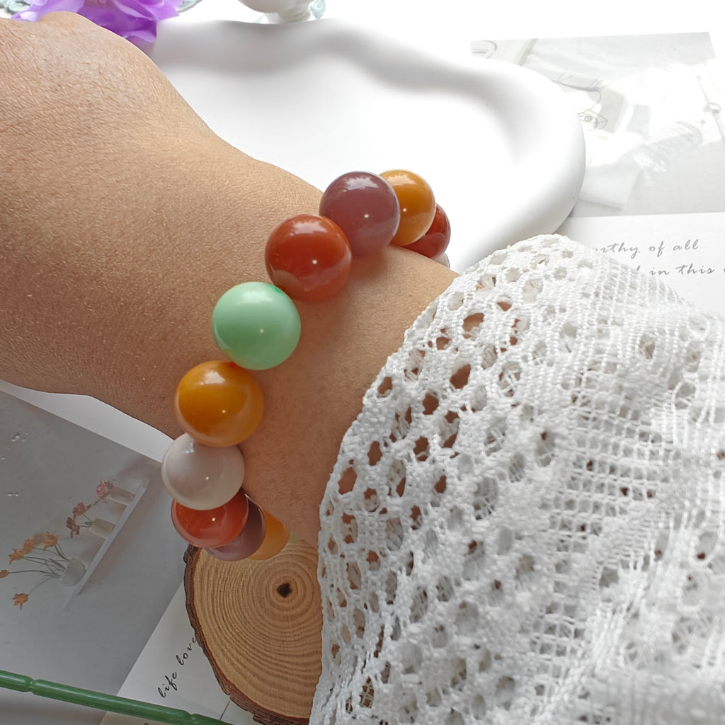 Burmese Huanglong Jade Bracelet – Natural Gemstone Beaded Bracelet