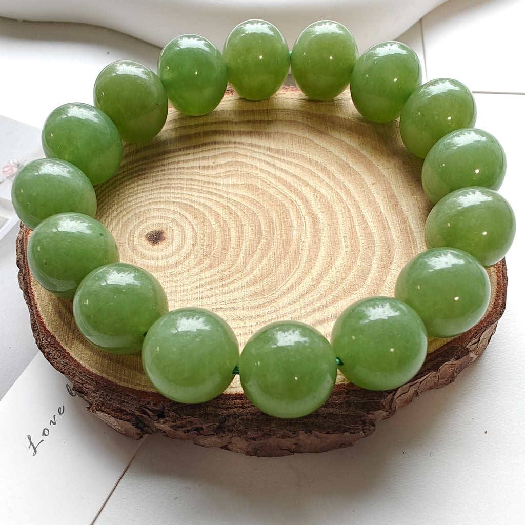 Xiu Jade Stretch Bracelet | Natural Xiu Jade Beaded Bracelet | Custom Size Available