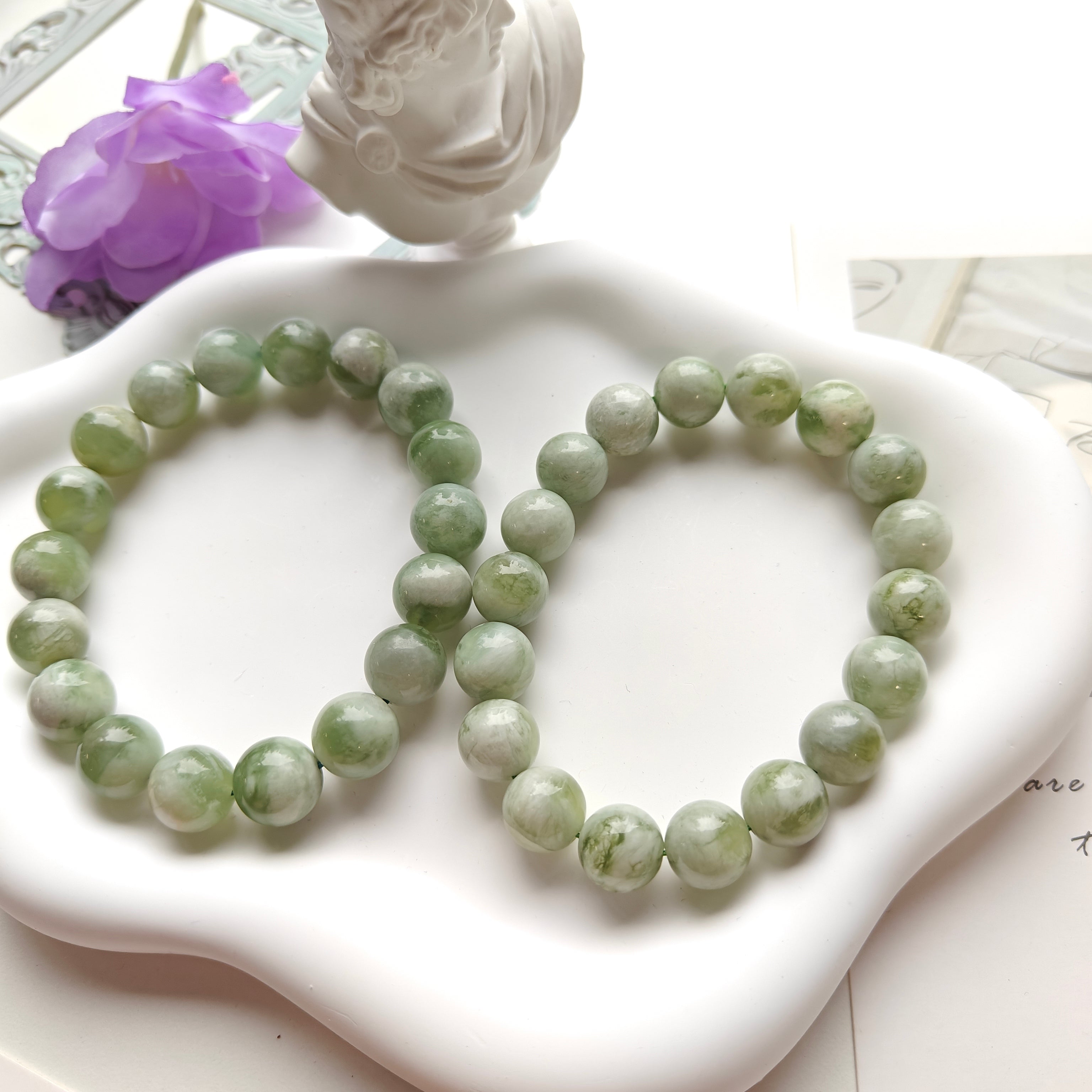 Xiu Jade Stretch Bracelet | Natural Xiu Jade Beaded Bracelet | Custom Size Available