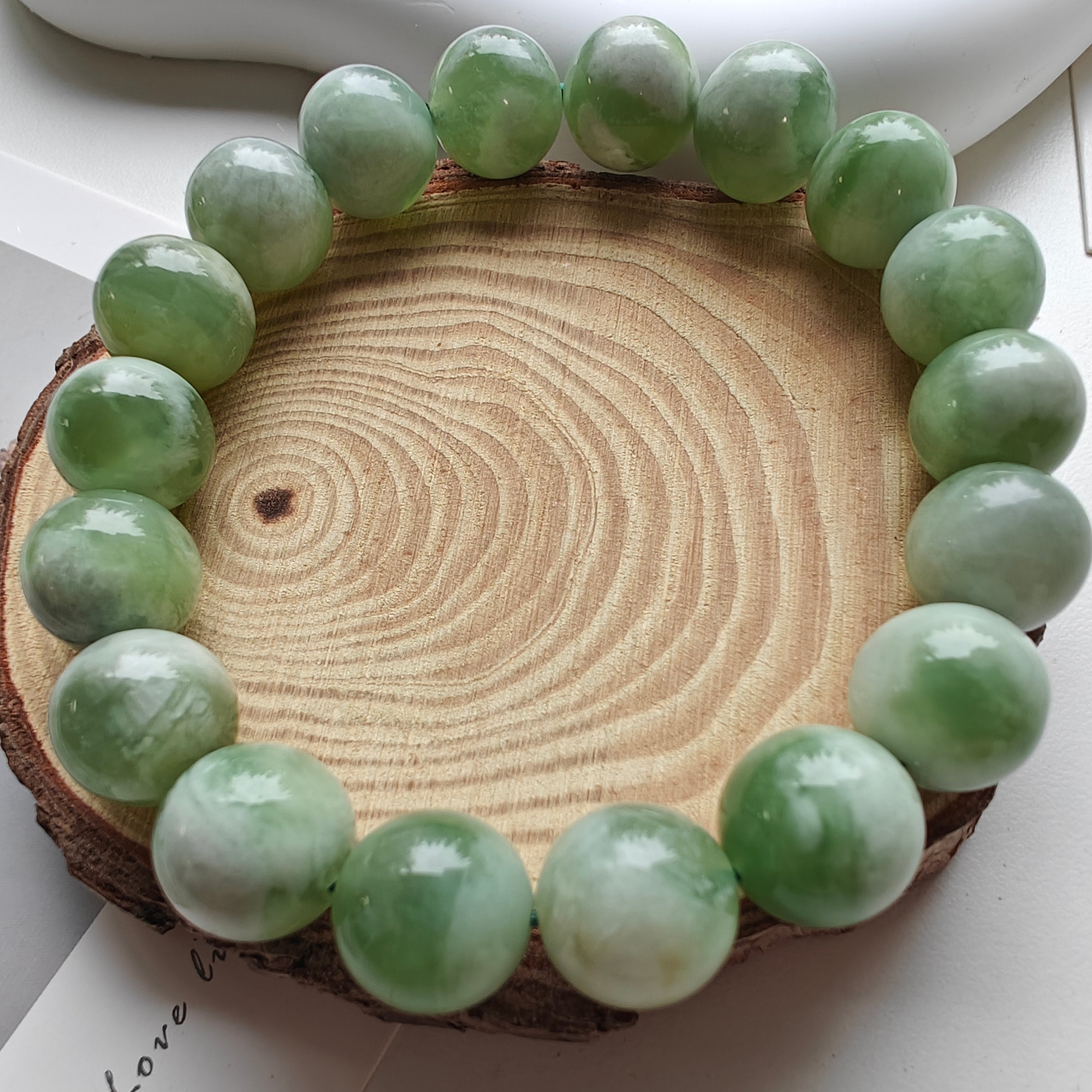 Xiu Jade Stretch Bracelet | Natural Xiu Jade Beaded Bracelet | Custom Size Available