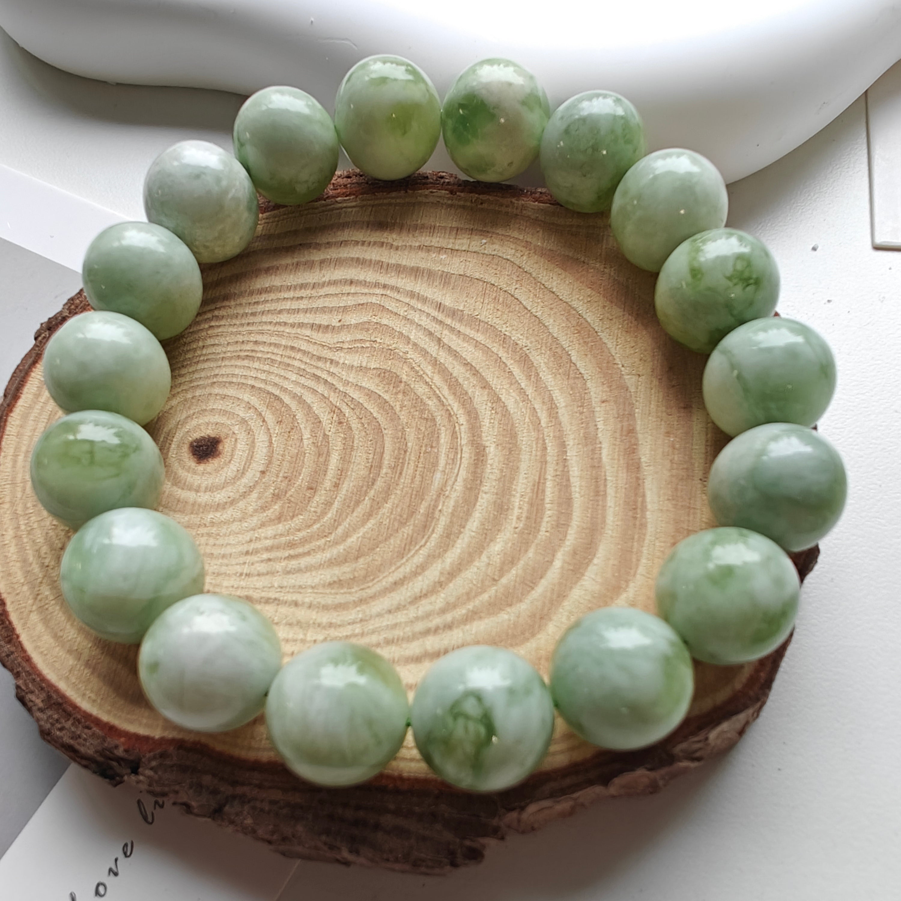 Xiu Jade Stretch Bracelet | Natural Xiu Jade Beaded Bracelet | Custom Size Available