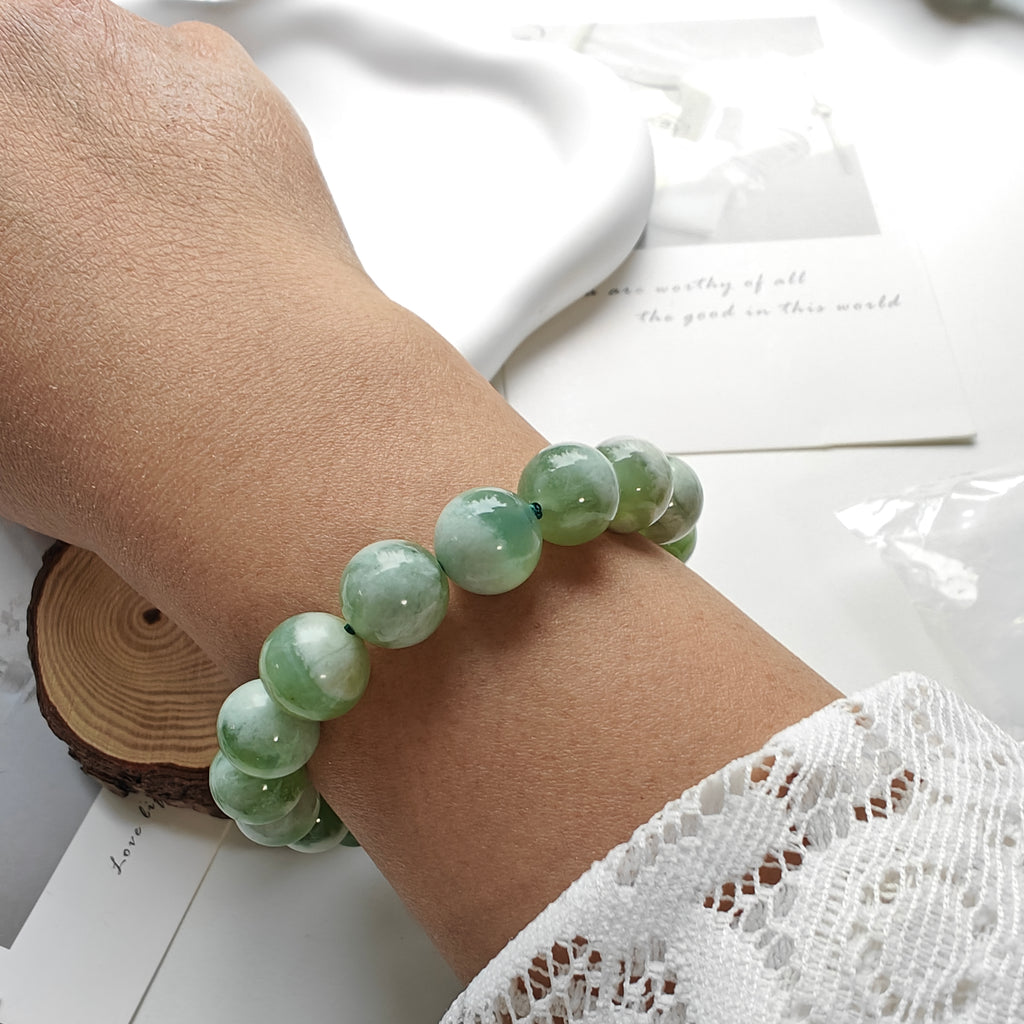 Xiu Jade Stretch Bracelet | Natural Xiu Jade Beaded Bracelet | Custom Size Available