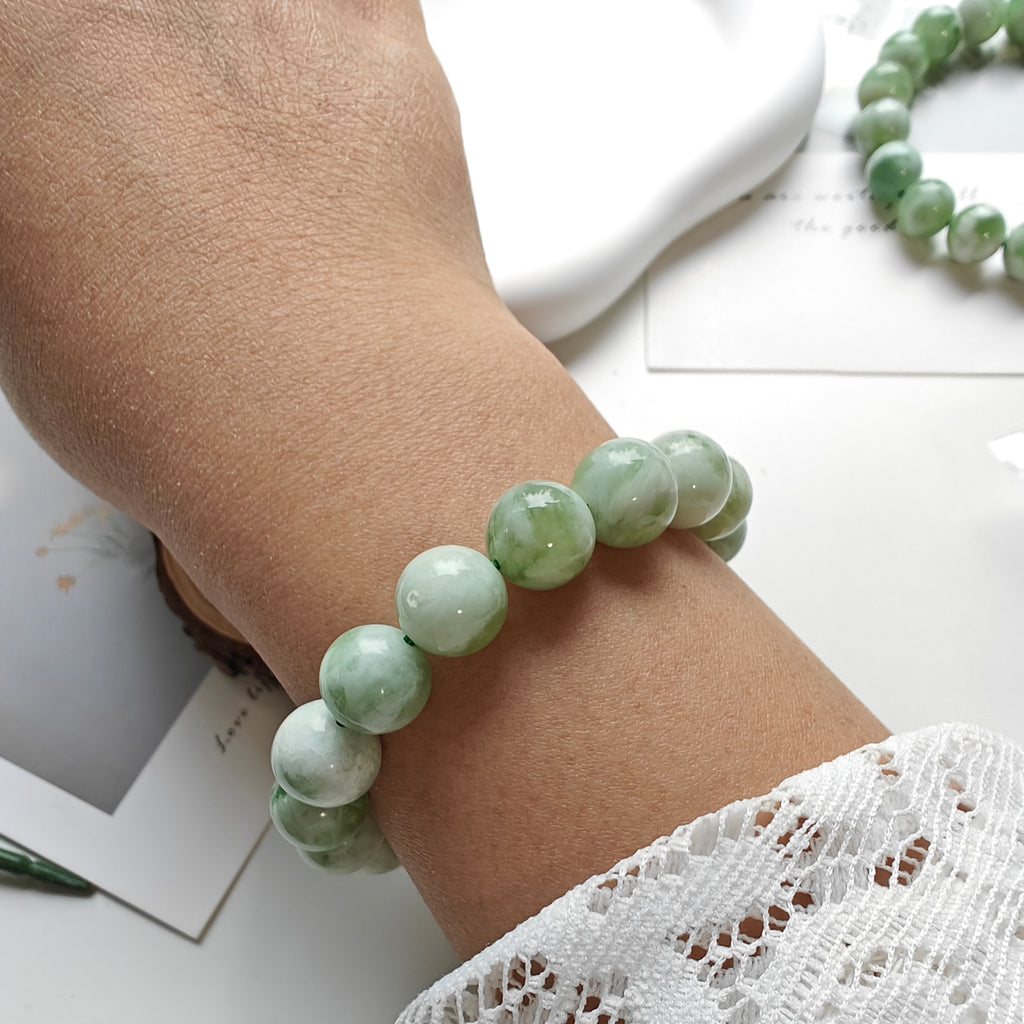 Xiu Jade Stretch Bracelet | Natural Xiu Jade Beaded Bracelet | Custom Size Available