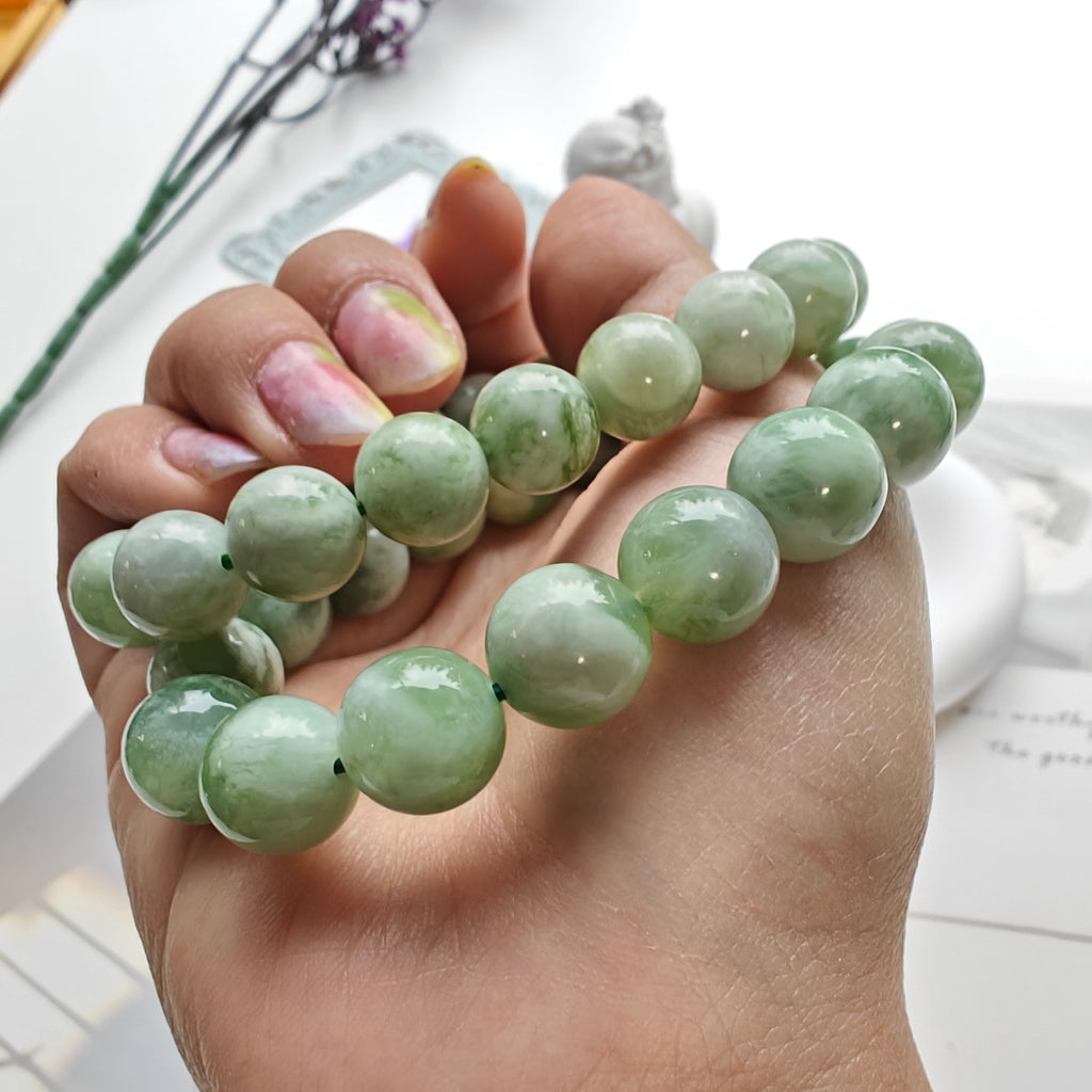 Xiu Jade Stretch Bracelet | Natural Xiu Jade Beaded Bracelet | Custom Size Available