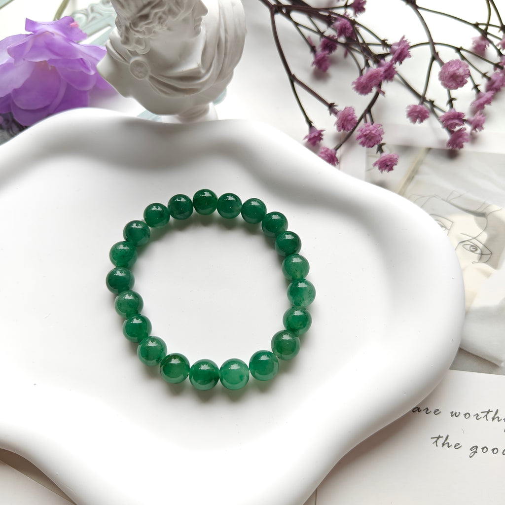 Dulong Jade Stretch Bracelet | Natural Dulong Jade Gemstone Bracelet | 8.4mm Beads