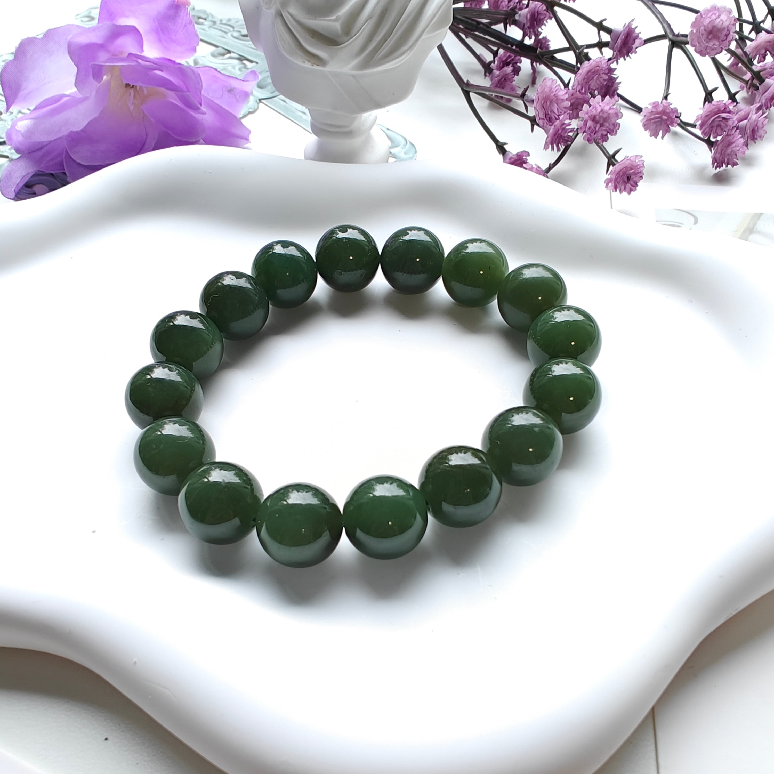 Stretchy Natural Jade Bracelet