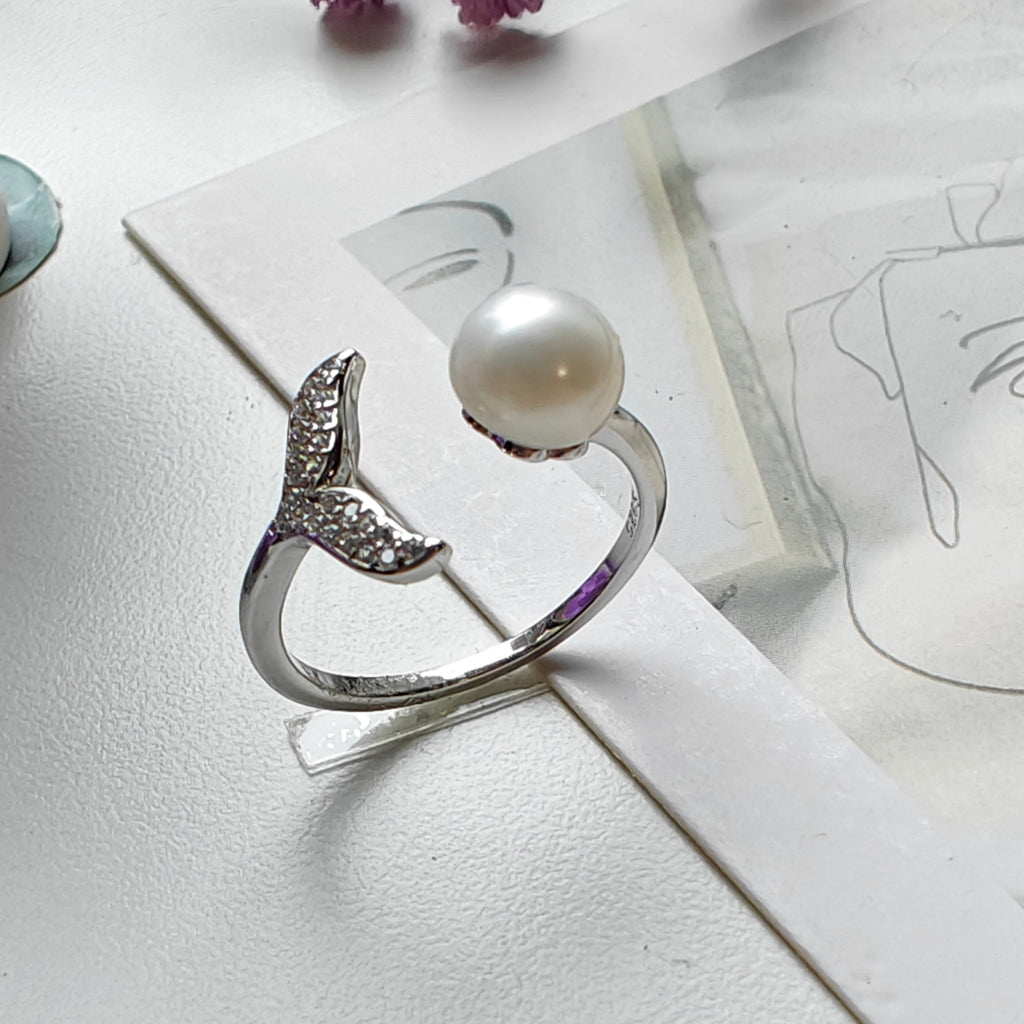 Freshwater Pearl Ring – Adjustable S925 Sterling Silver Ring