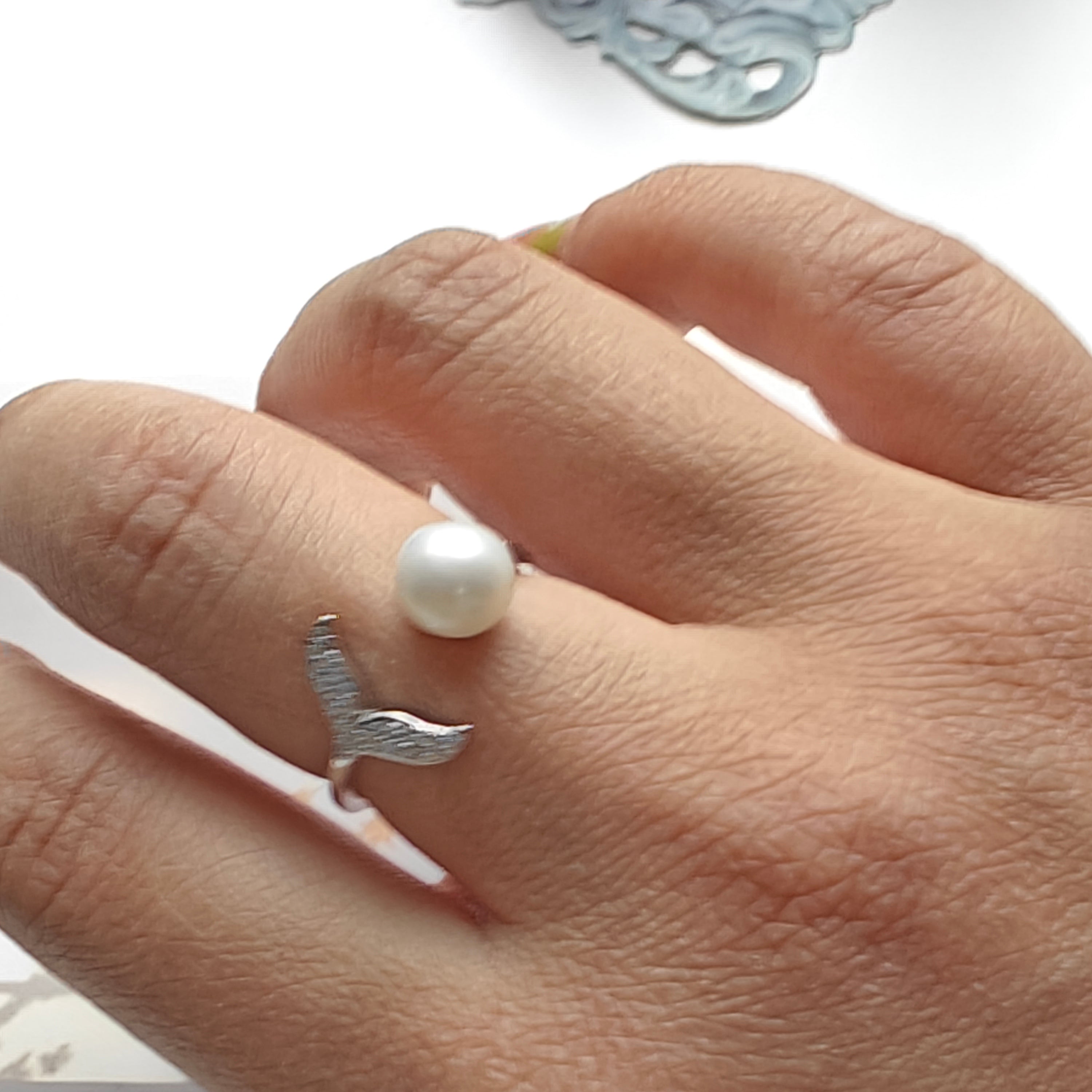 Freshwater Pearl Ring – Adjustable S925 Sterling Silver Ring