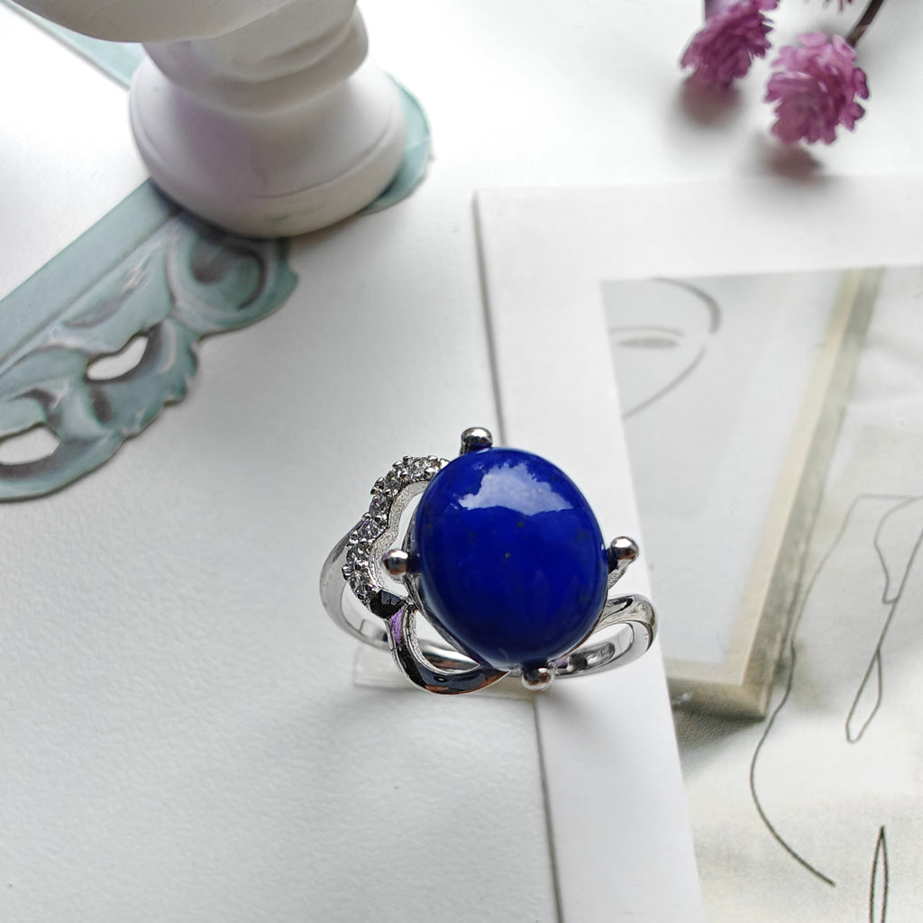 Lapis Lazuli Ring – Adjustable S925 Sterling Silver Ring