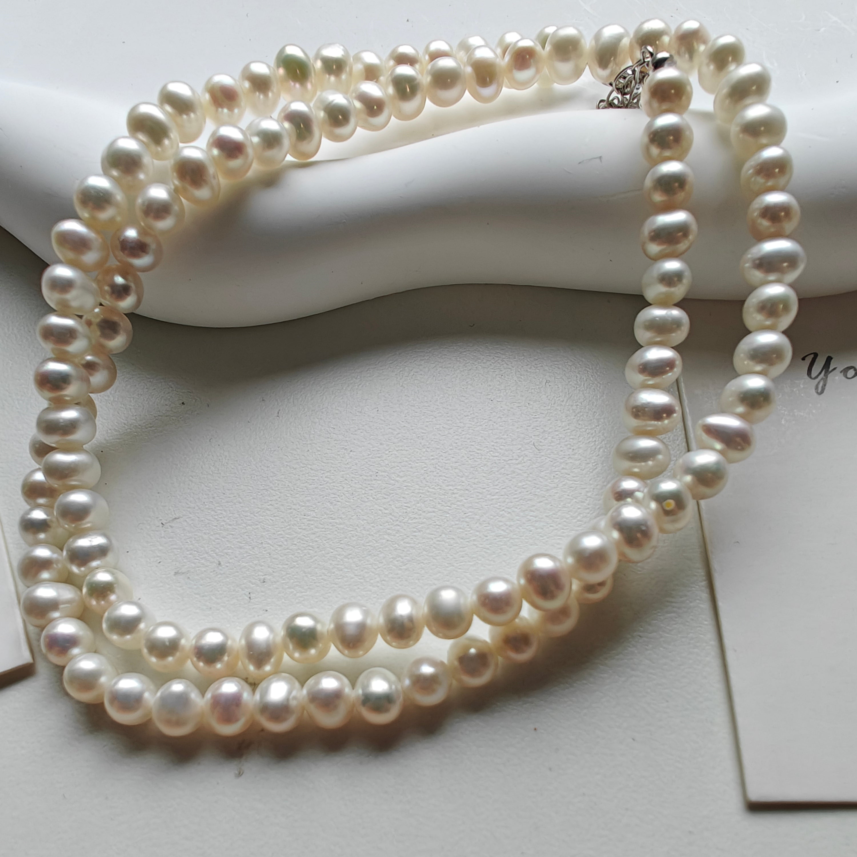 Freshwater Pearl Necklace | S925 Sterling Silver Pearl Necklace | Elegant Classic Pearl Jewelry