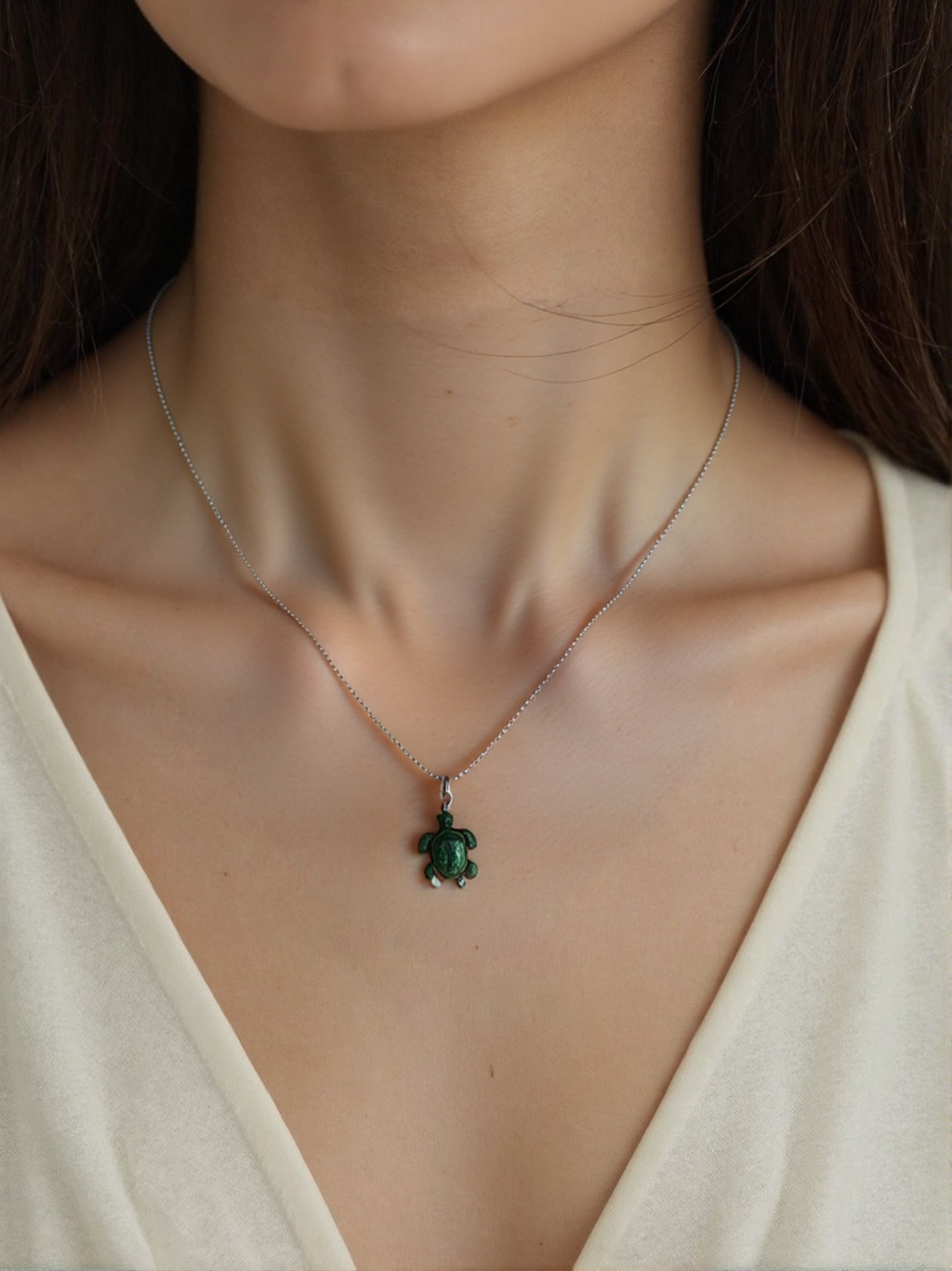 Canadian Nephrite Jade Turtle Necklace | Adjustable Stainless Steel Chain | Natural Jade Pendant