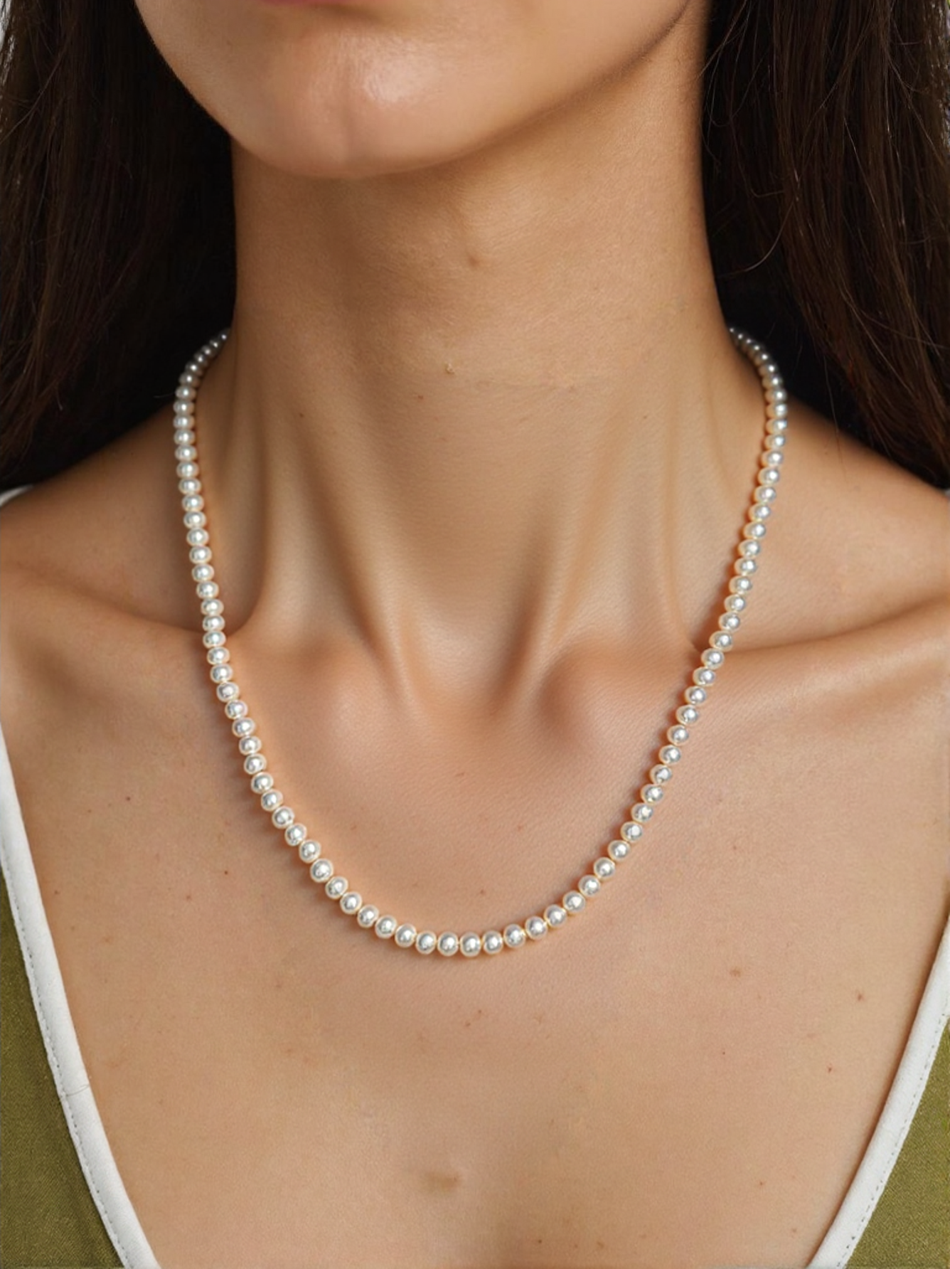 Freshwater Pearl Necklace | S925 Sterling Silver Pearl Necklace | Elegant Classic Pearl Jewelry