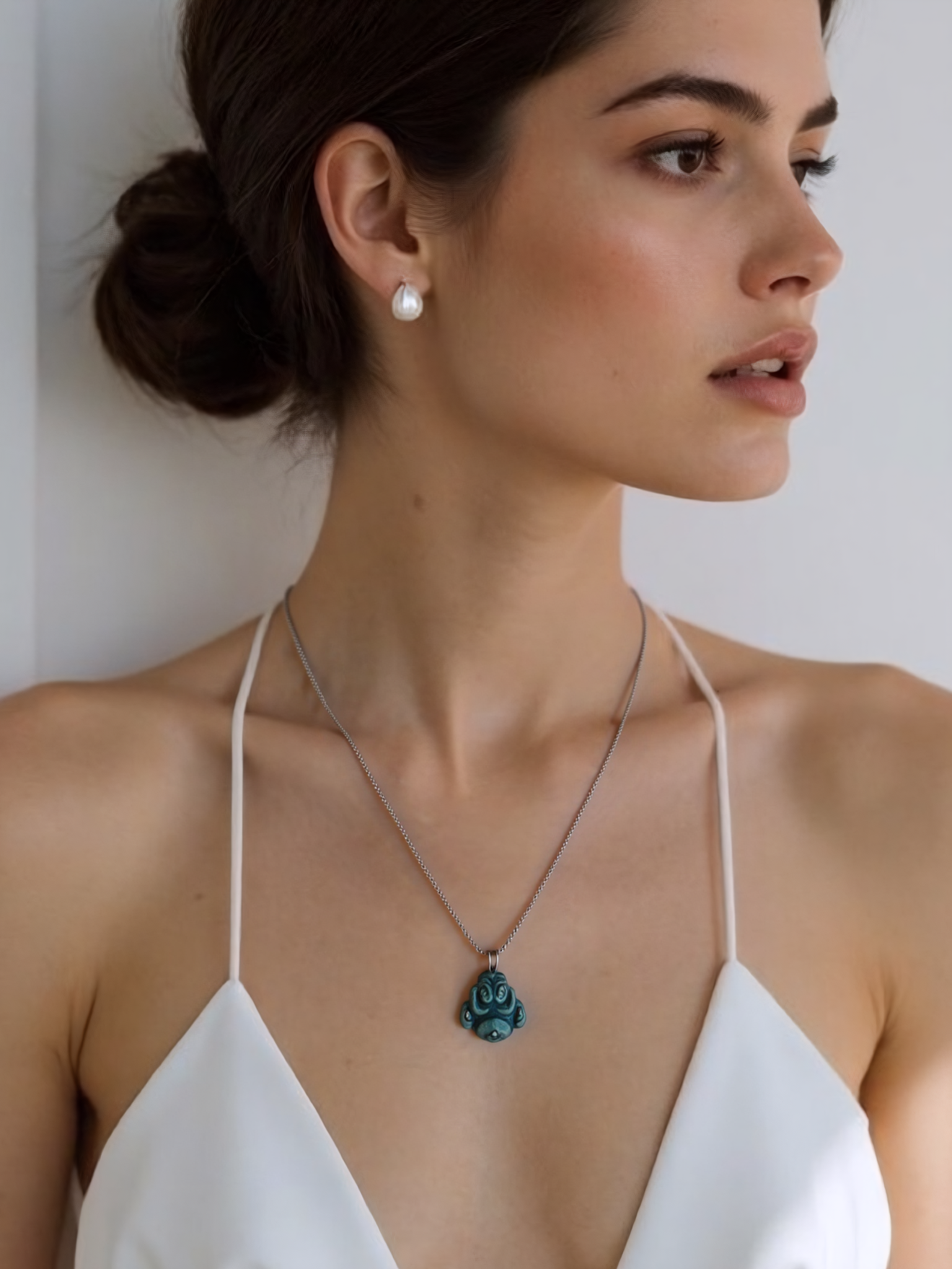 Guatemalan Jadeite Buddha Necklace | Stainless Steel Adjustable Chain | Natural Jade Spiritual Pendant