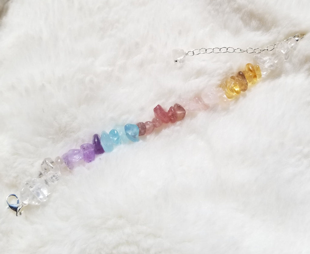 Assorted Crystals Adjustable Chip Bracelet l Energy Infused l Healing Stone l Chakra l Meditation l Multicolor Bracelet l Gift Ideas l Lucky