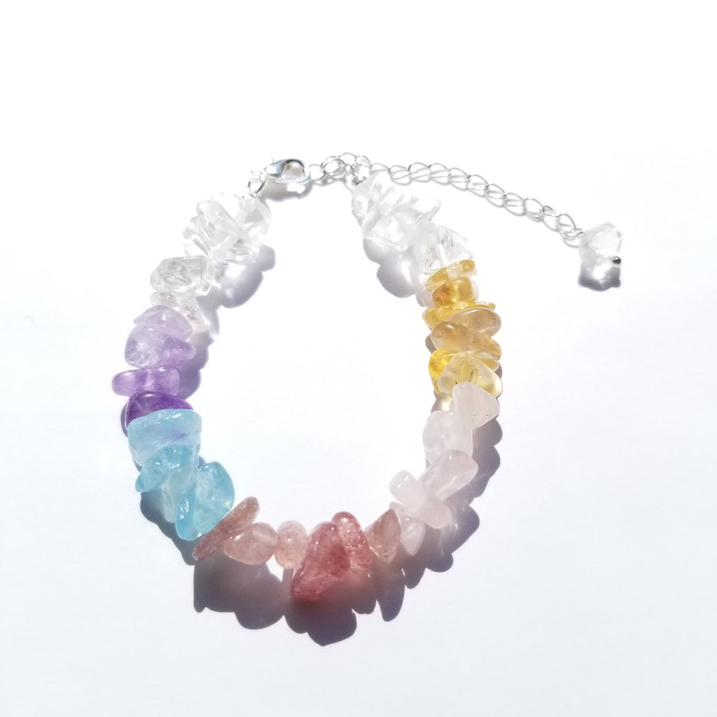 Assorted Crystals Adjustable Chip Bracelet l Energy Infused l Healing Stone l Chakra l Meditation l Multicolor Bracelet l Gift Ideas l Lucky