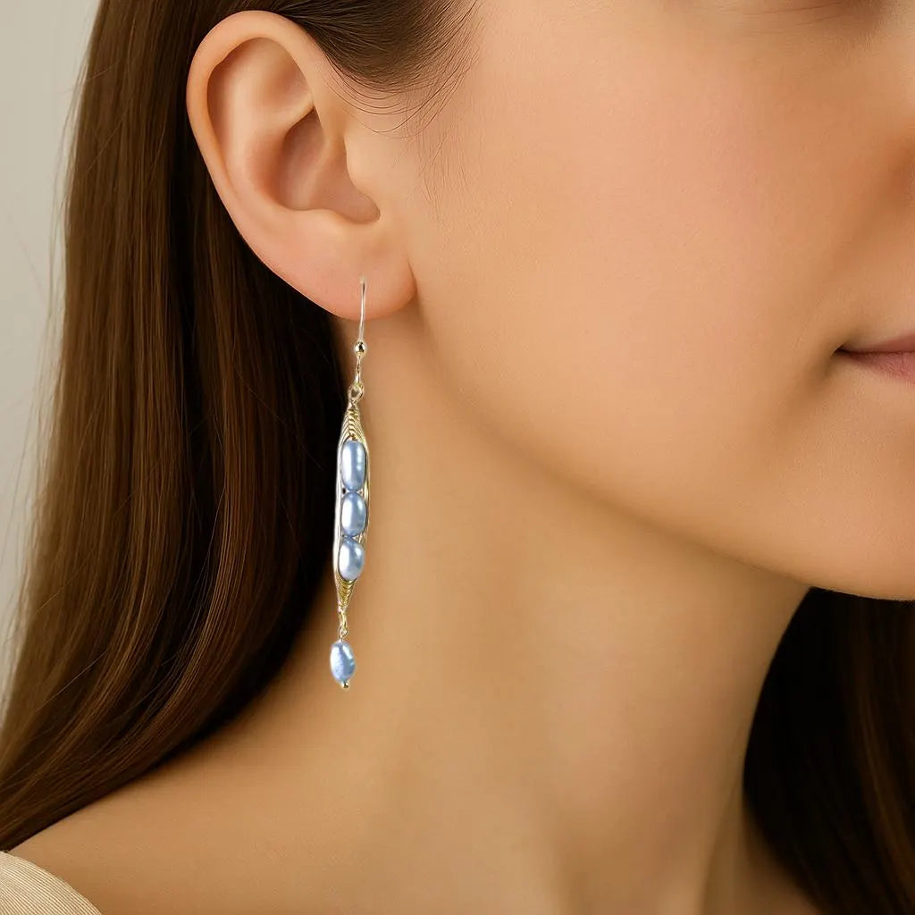 Freshwater Pearl Drop Earrings, Gold-Plated S925 Sterling Silver, Hypoallergenic