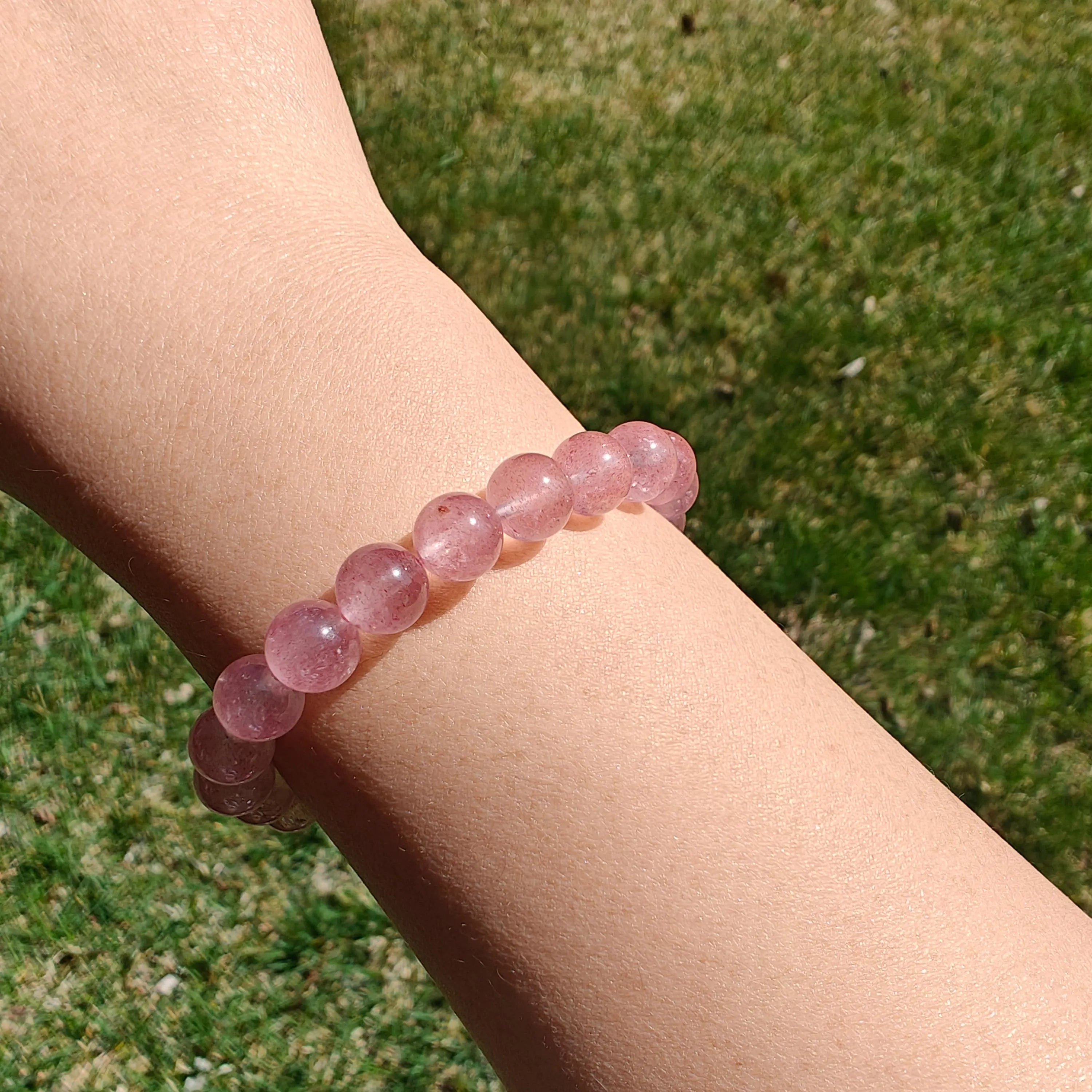 Strawberry Quartz Bracelet: Natural Gemstone, Love & Healing
