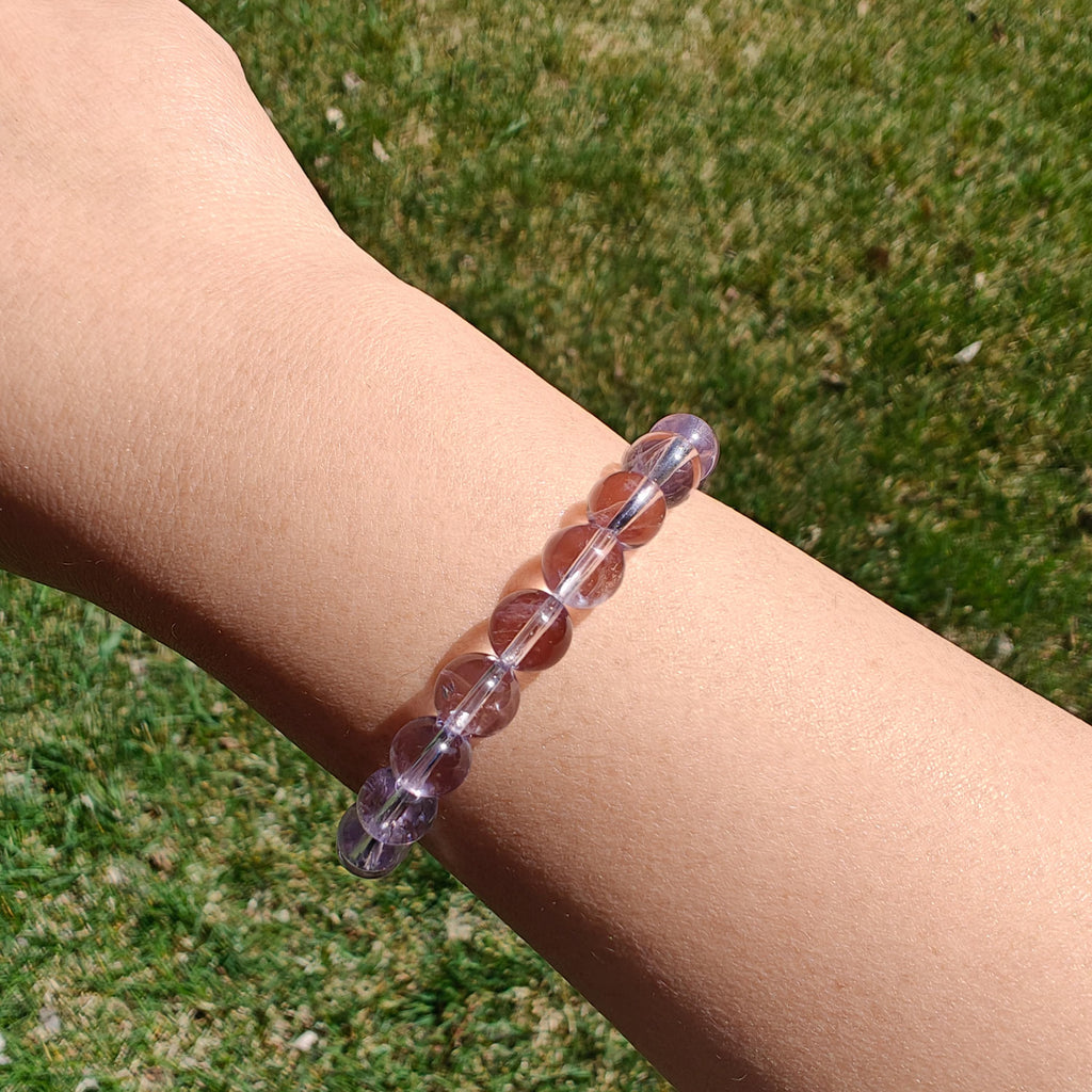 Natural Bolivian Amethyst Stretchy Bracelet l Energy Infused l Healing Stone l Chakra l Meditation l Mala l Gift Ideas l Gift for Her