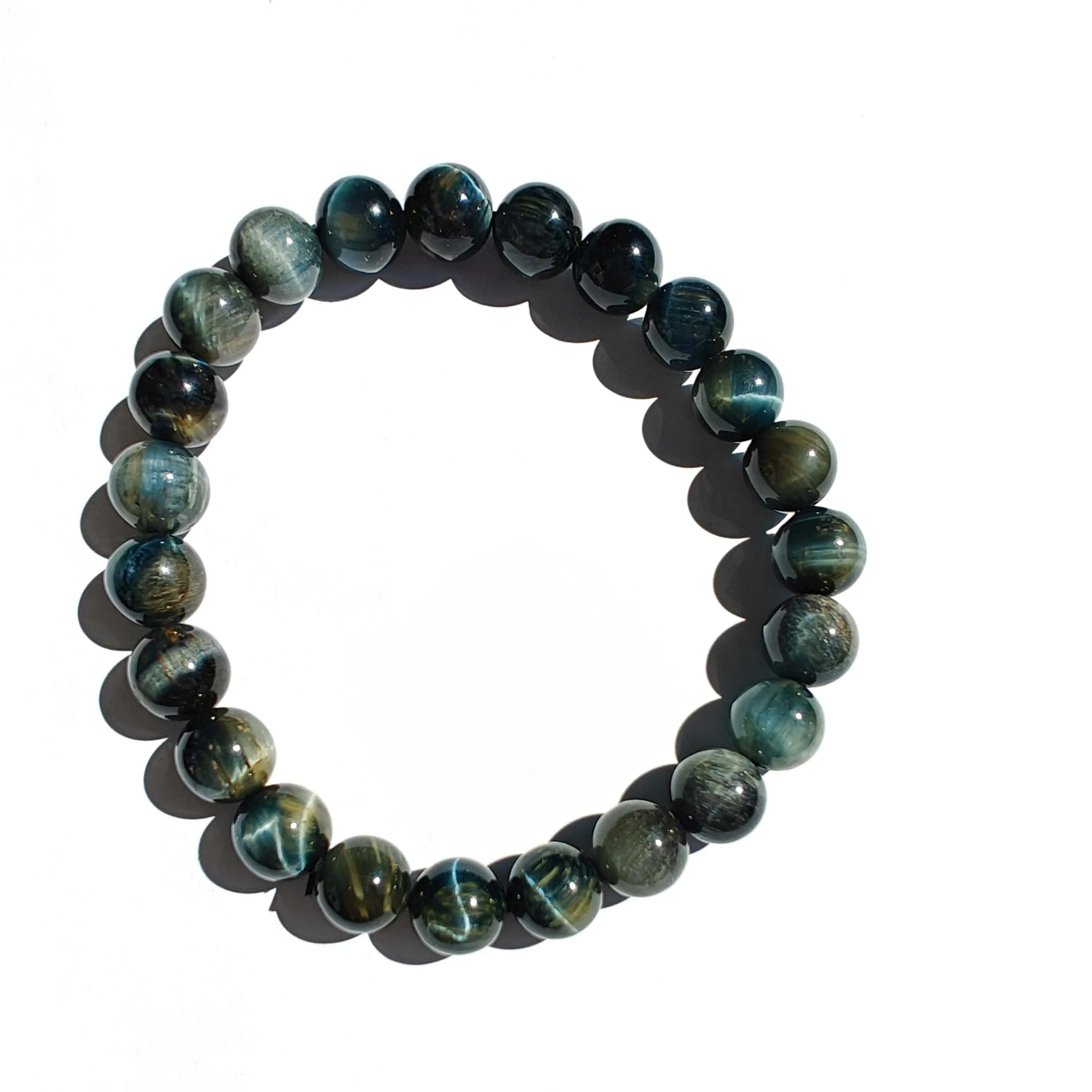 Blue Tiger's Eye Stretchy Bracelet, Handmade Healing Stone