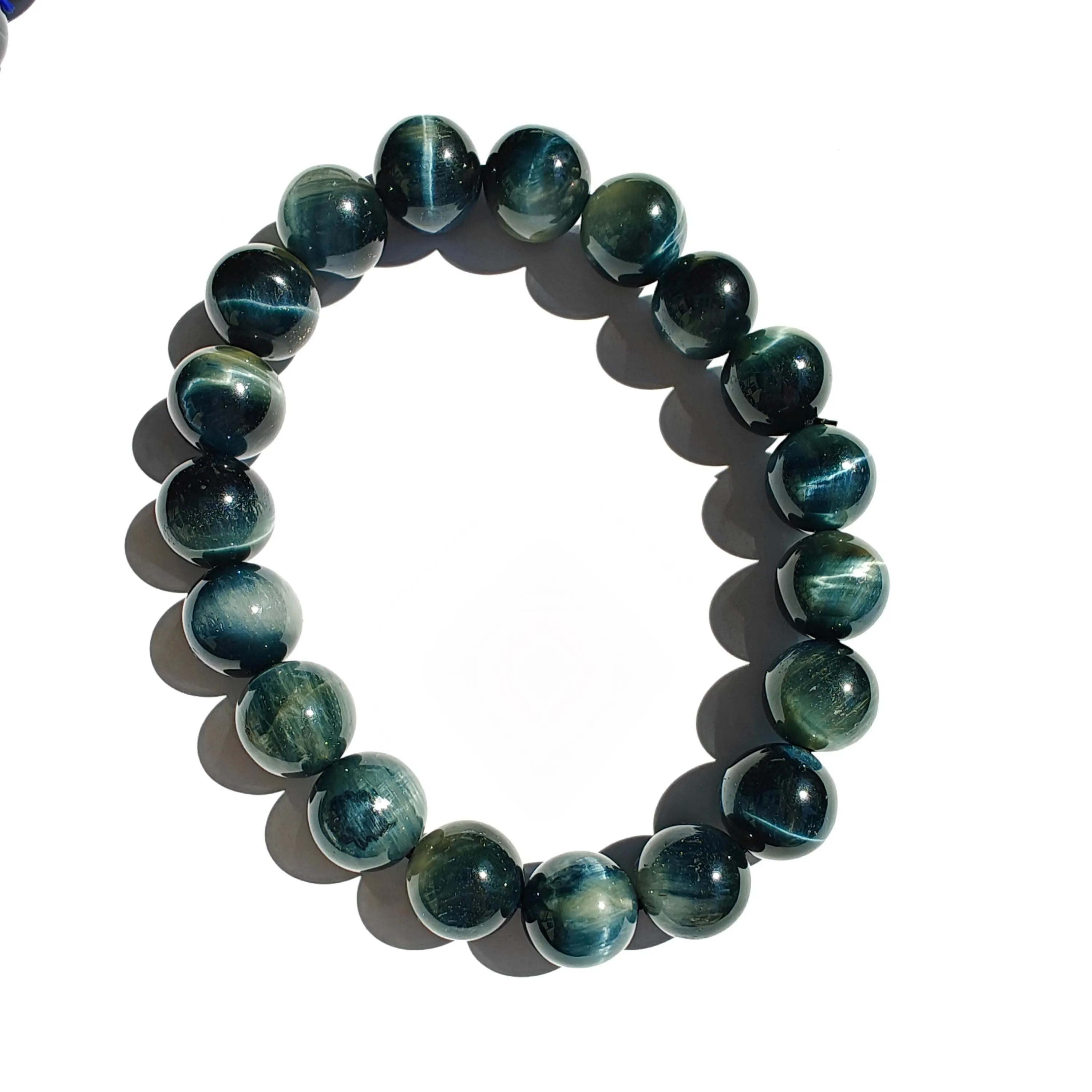 Blue Tiger's Eye Stretchy Bracelet, Handmade Healing Stone