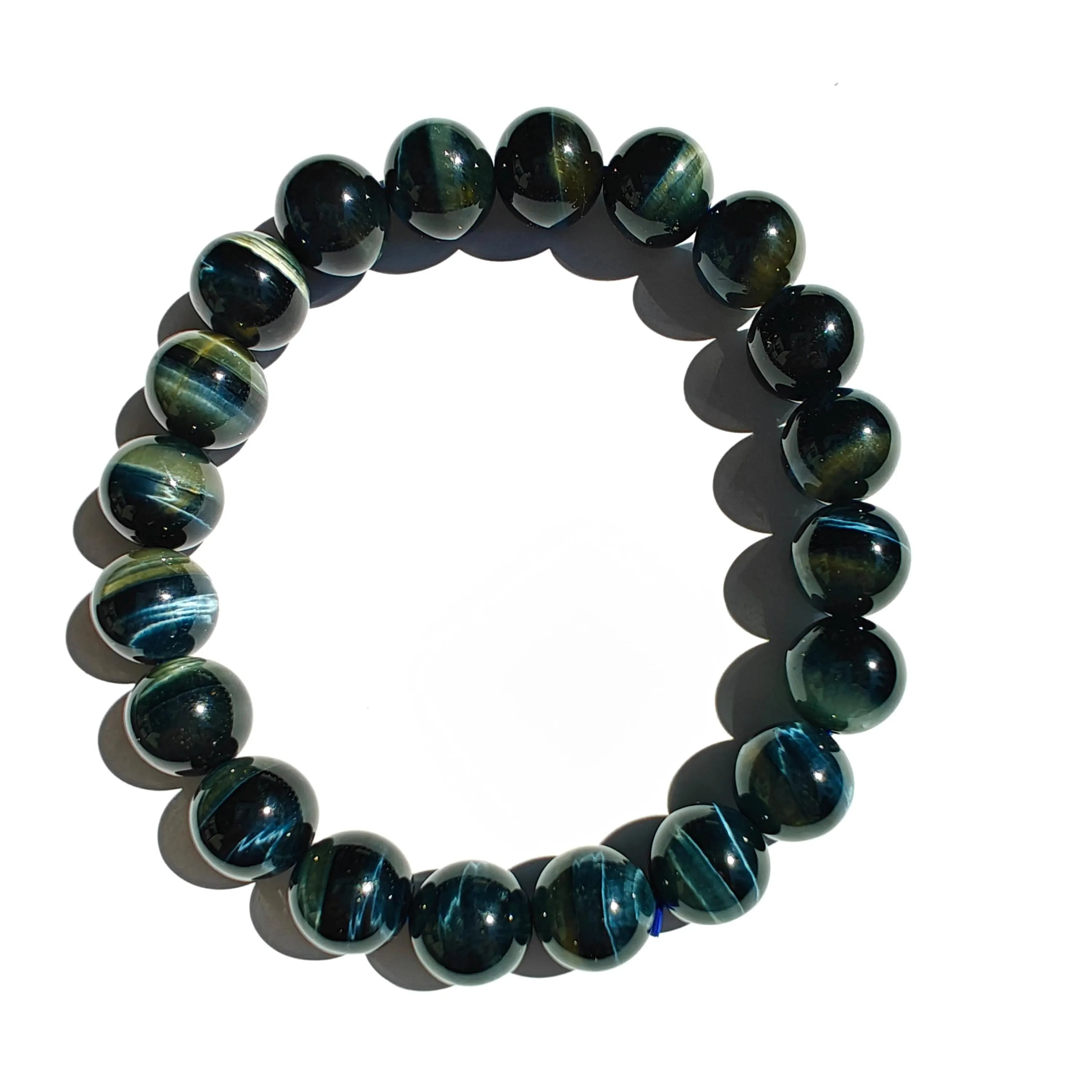 Blue Tiger's Eye Stretchy Bracelet, Handmade Healing Stone