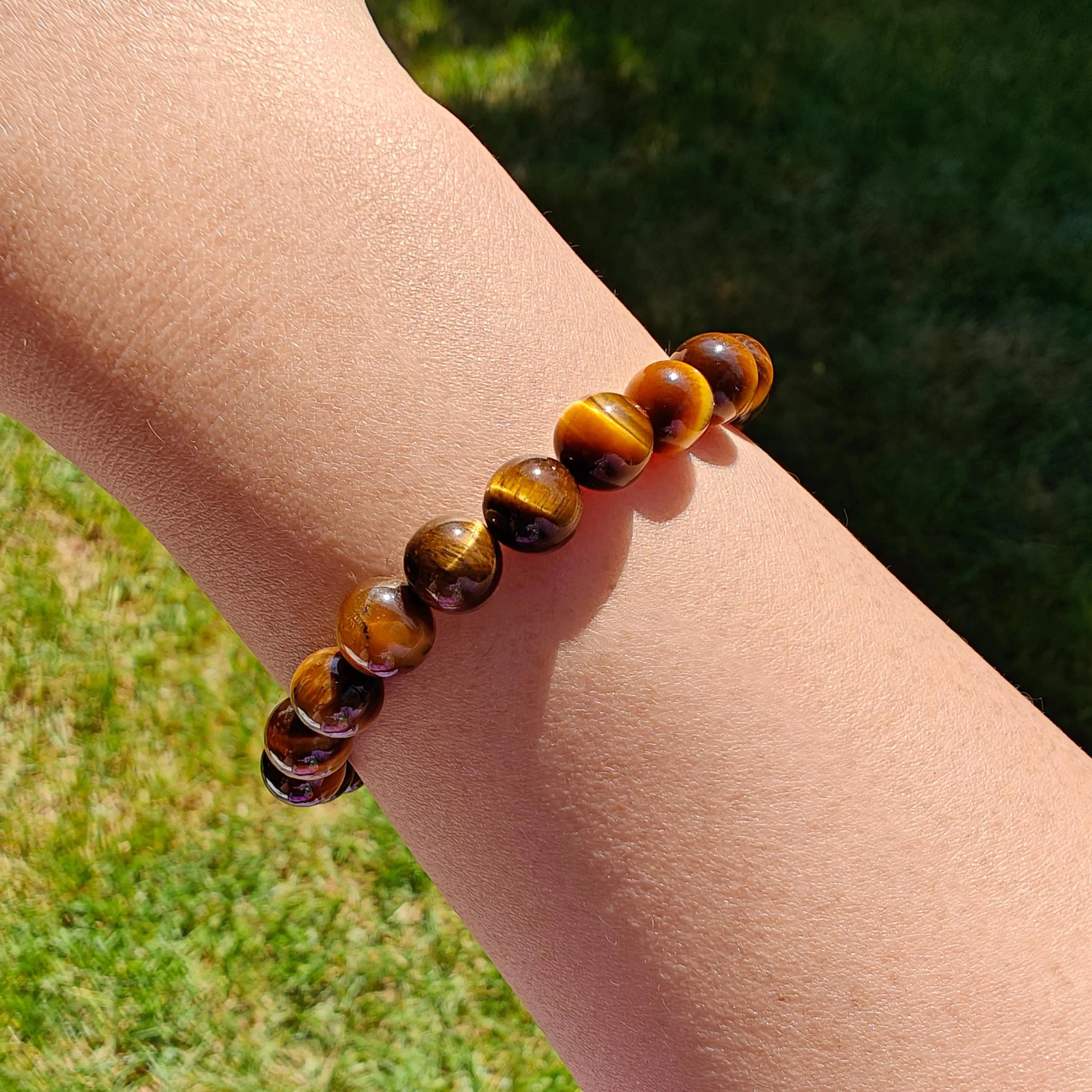 Blue Tiger's Eye Stretchy Bracelet, Handmade Healing Stone