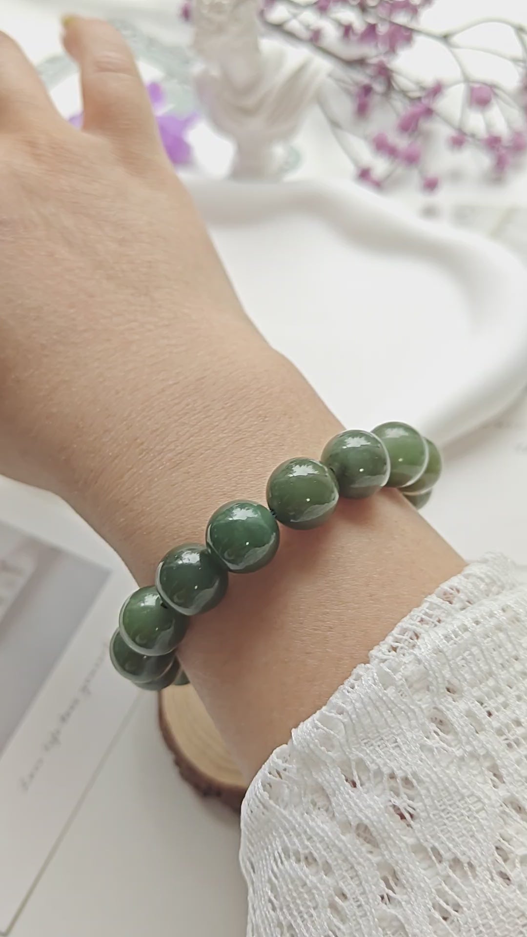 Stretchy Natural Jade Bracelet